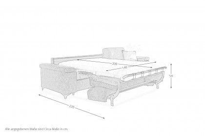 MR 700 von Musterring - Eck-Schlafsofa mit Longchair