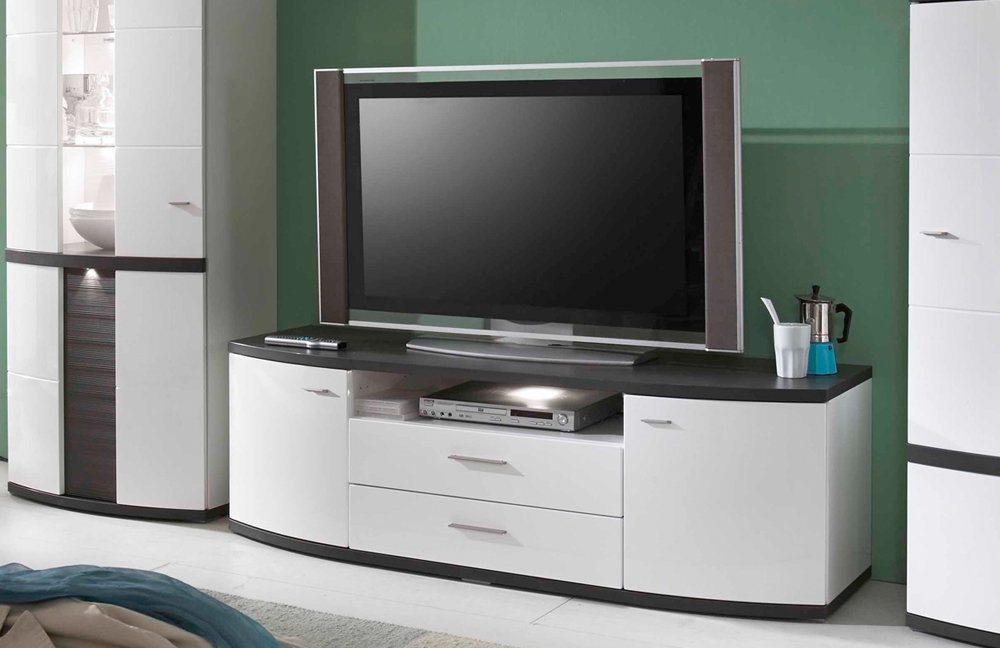 Wohnwand Cabana 189 weiß mit Absetzung von IDEAL Möbel | Möbel Letz