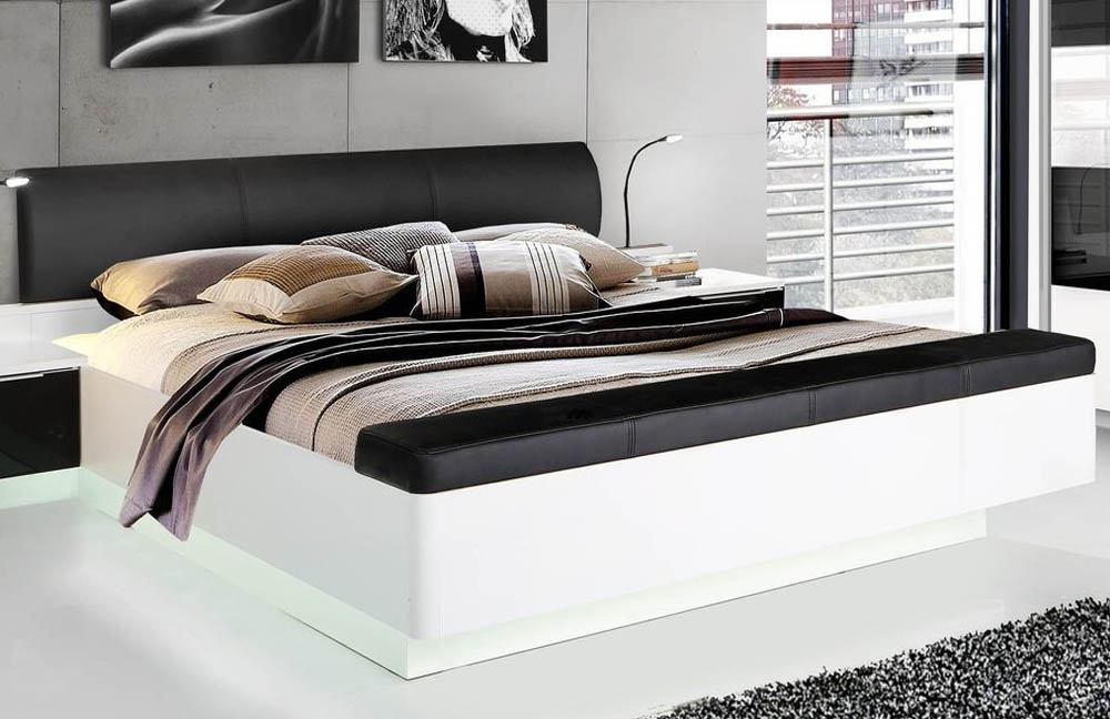 Forte Freemont Schlafzimmer Schwarzglas weiß | Möbel Letz - Ihr Online-Shop