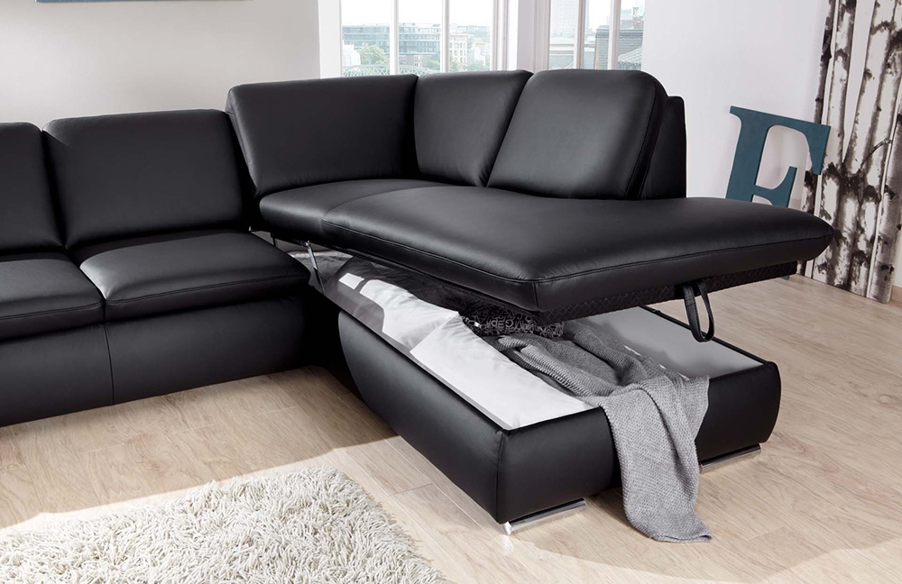 Ledersofa schwarz Vigo von Poco Möbel Letz Ihr