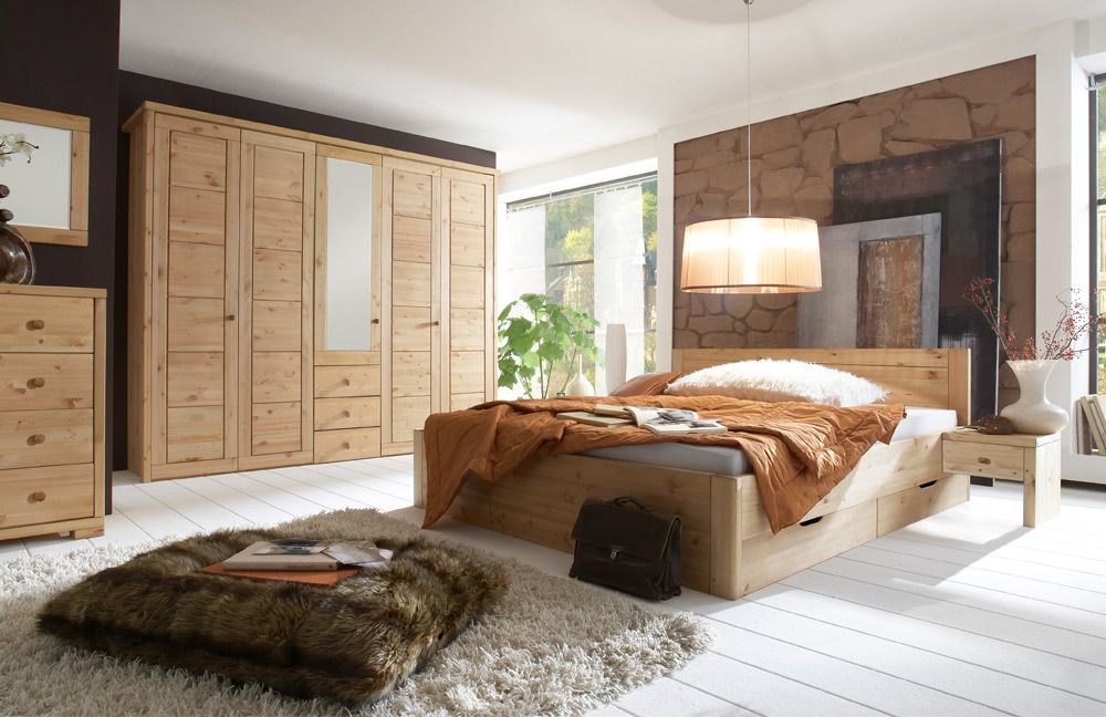 Schlafzimmer rauna xl von pinus gb in kiefer massiv gebeizt ...