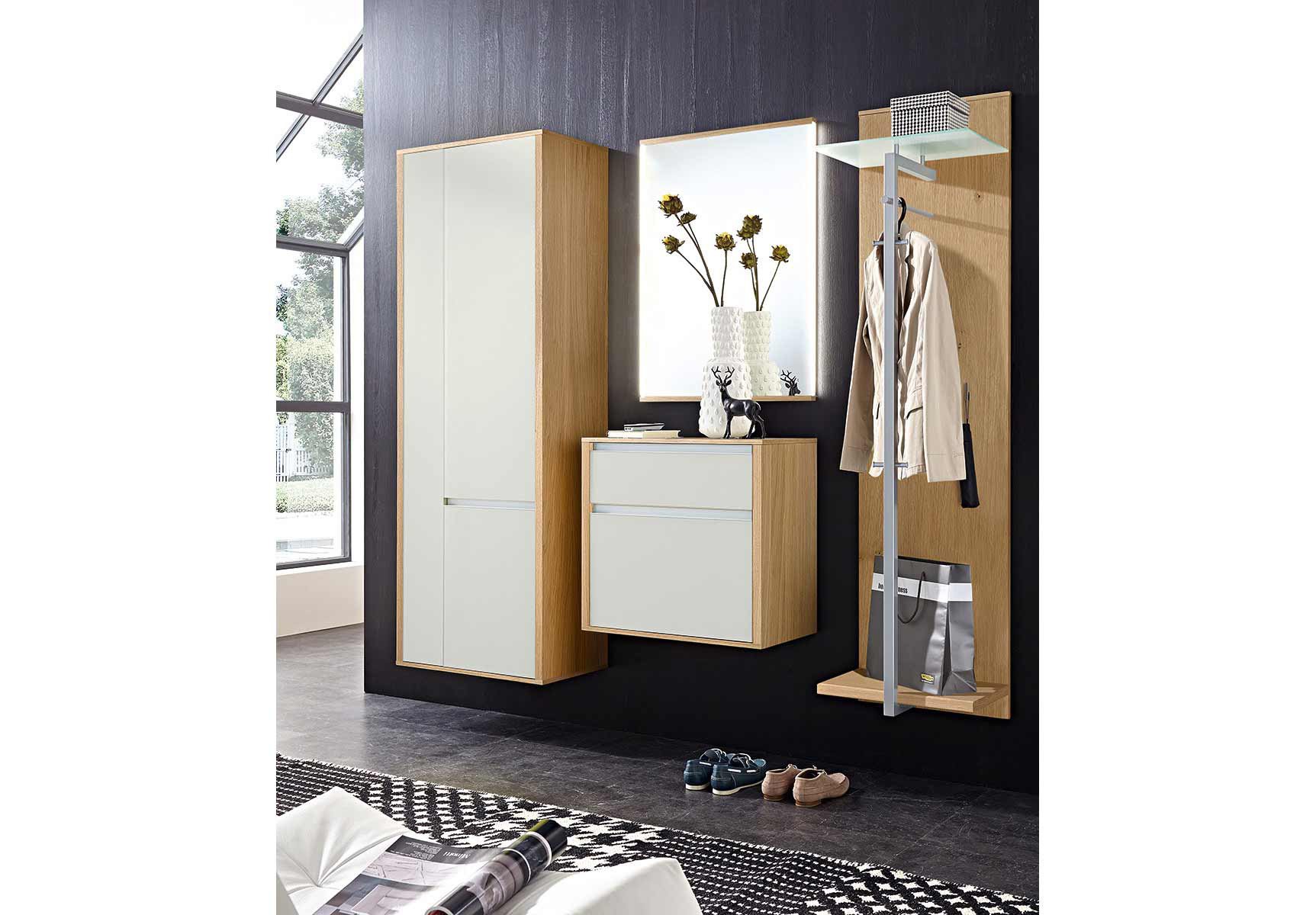 Leinkenjost Garderobe Bari mit SatinatoOberfläche in Weiß Möbel Letz