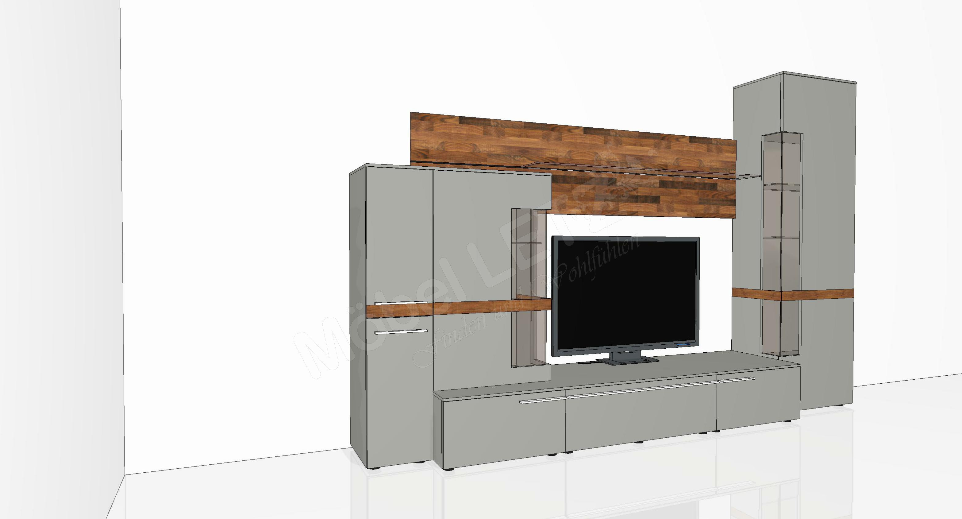 Casale von Gwinner Wohnwand CS22 fango Nussbaum s?gerau Casale von Gwinner Wohnwand CS22 fango Nussbaum s?gerau