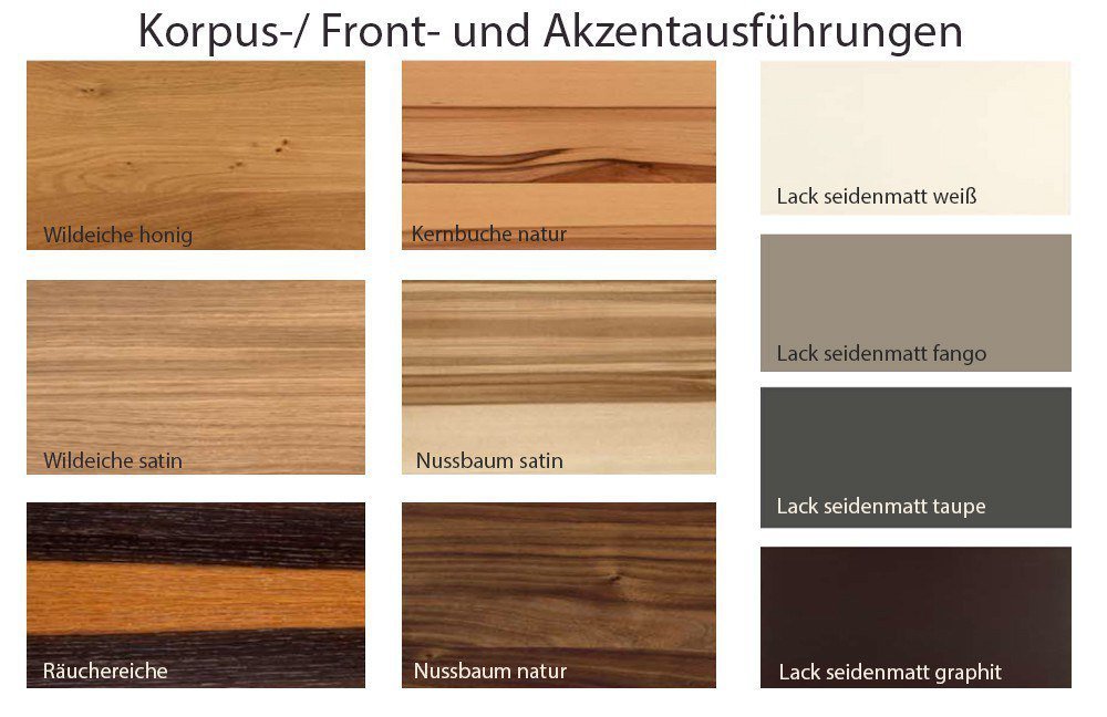 Bellano von Gwinner Wohnwand BE16 wei? mit Nussbaum satin Bellano von Gwinner Wohnwand BE16 wei? mit Nussbaum satin