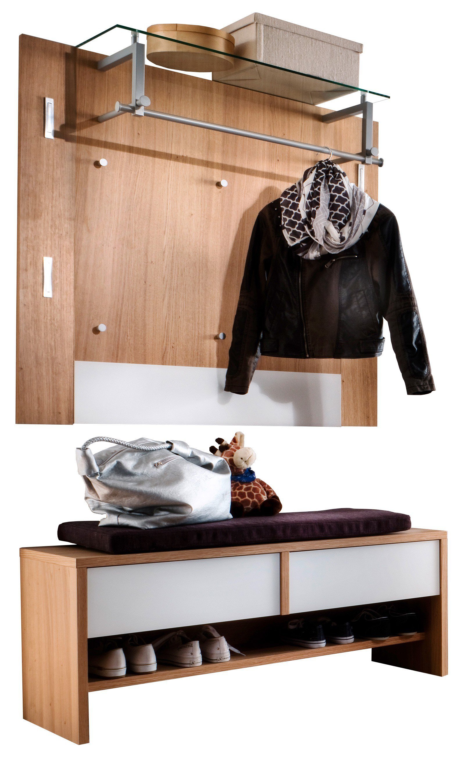 garderobe weiß wildeiche