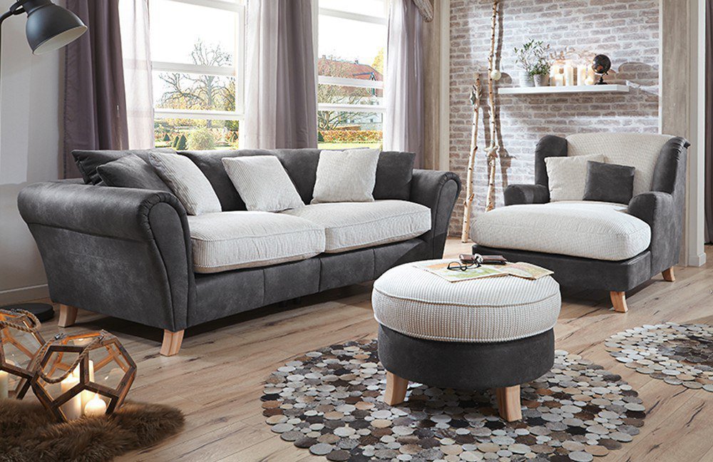 Sit & More Calia Big Sofa anthrazit-creme | Möbel Letz ...
