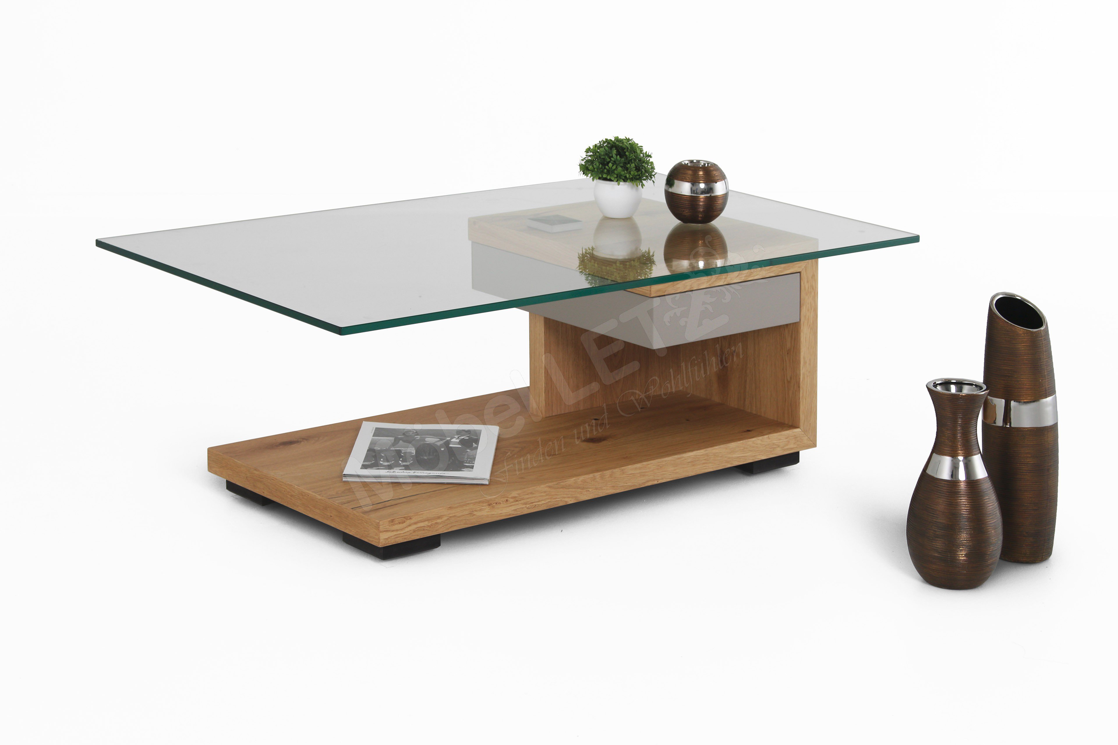 Gwinner wohndesign wohnwand felino fe1 taupe/ balkeneiche honig ...