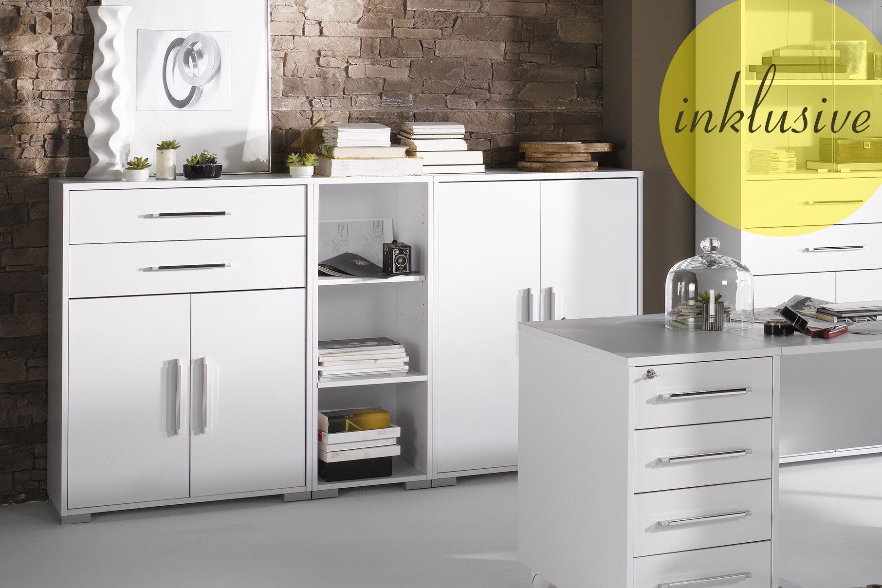 Maja Büromöbel System Komplettset weiß | Möbel Letz - Ihr Online-Shop