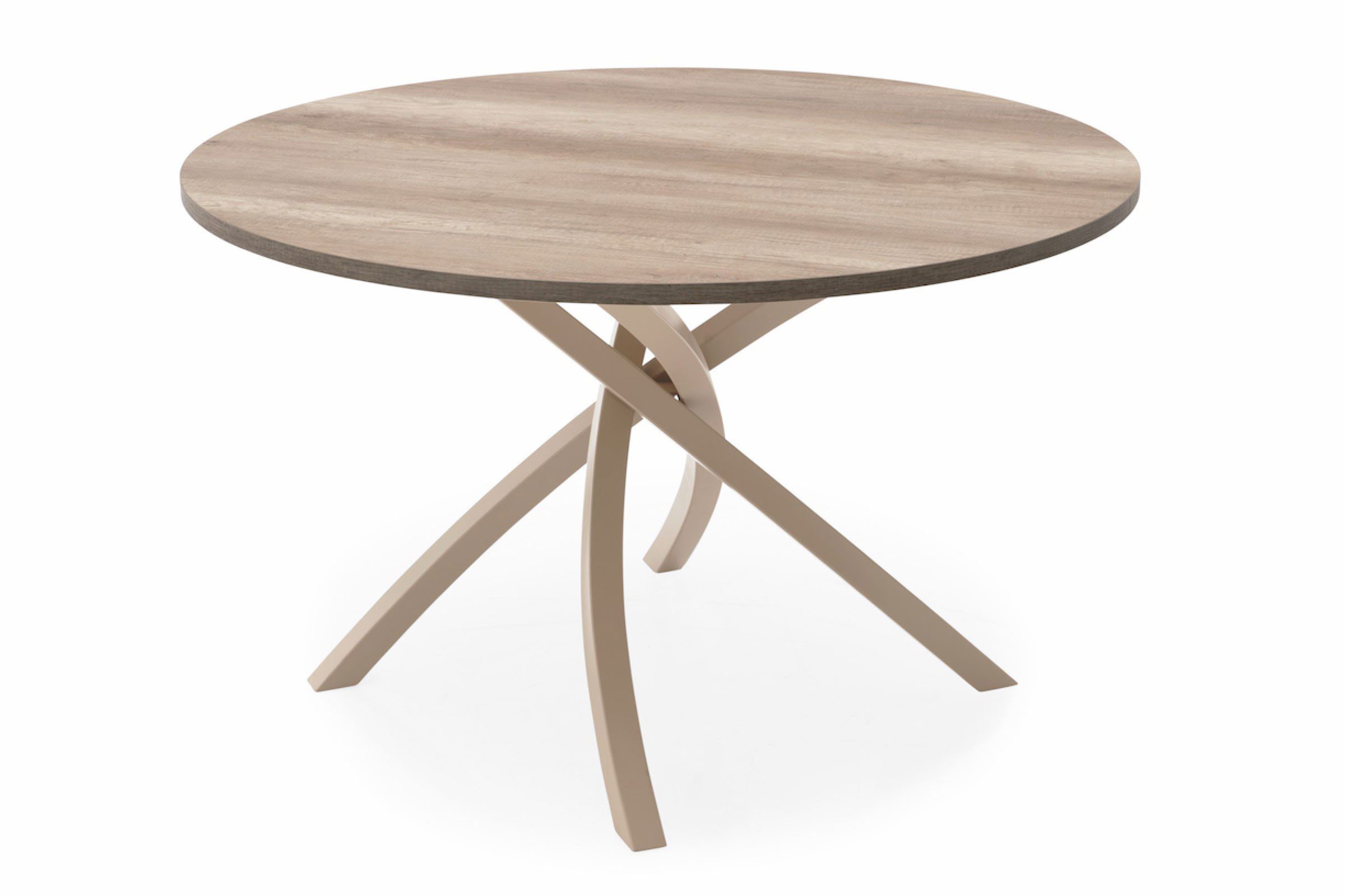 connubia by calligaris Esstisch Twister rund vintage/ haselnussbraun