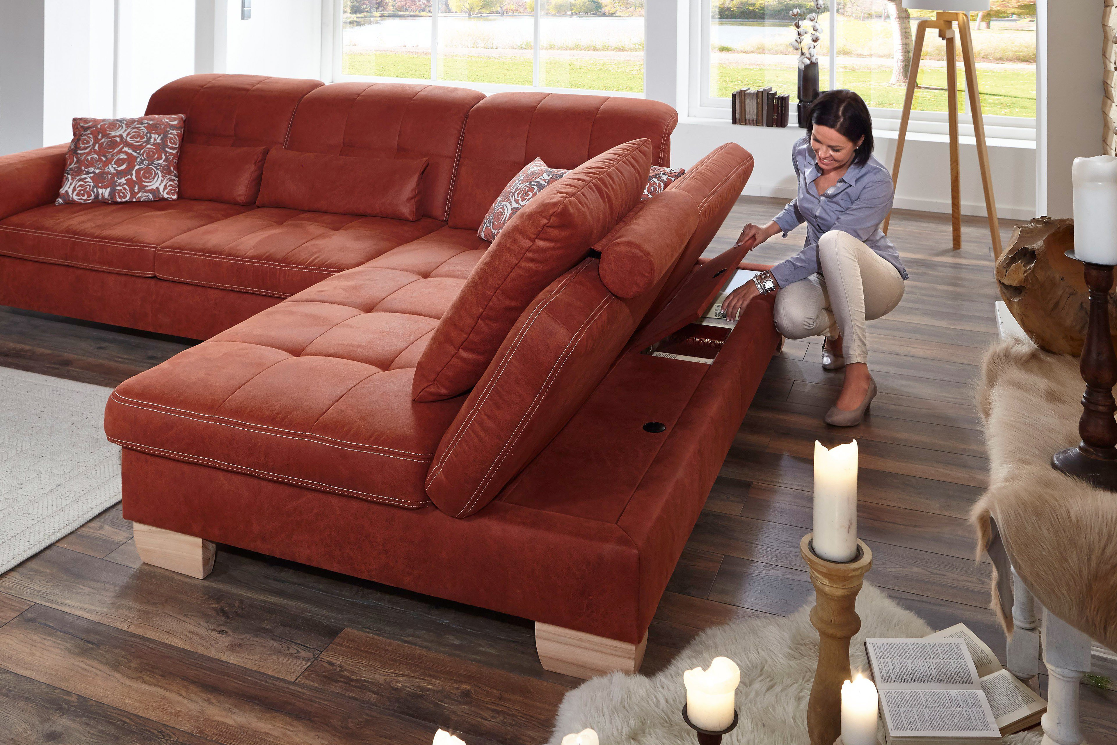 Polipol Sunny Ecksofa rubin Möbel Letz Ihr