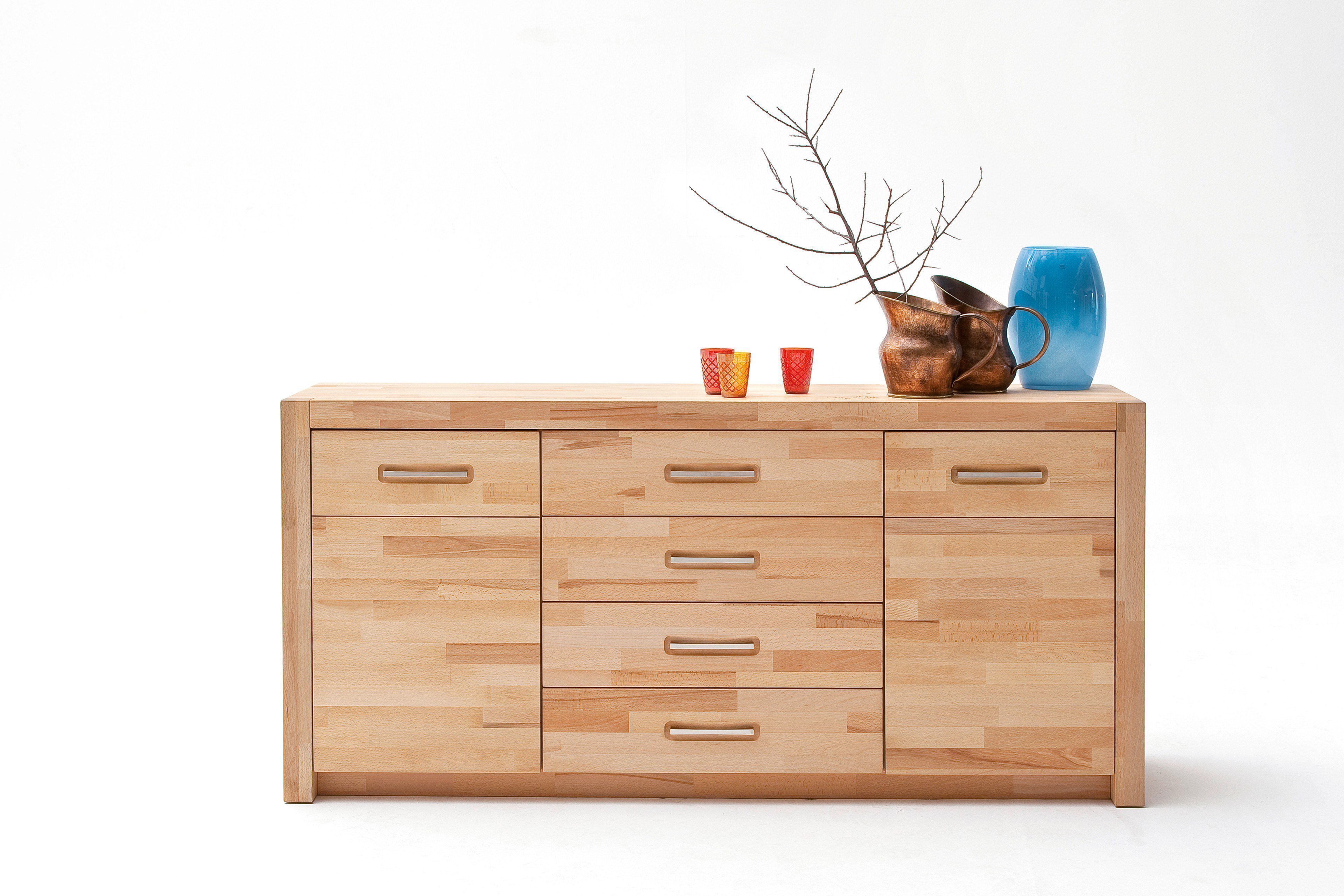 MCA Direkt Sideboard Fenja in Kernbuche mit vier Schubkästen | Möbel