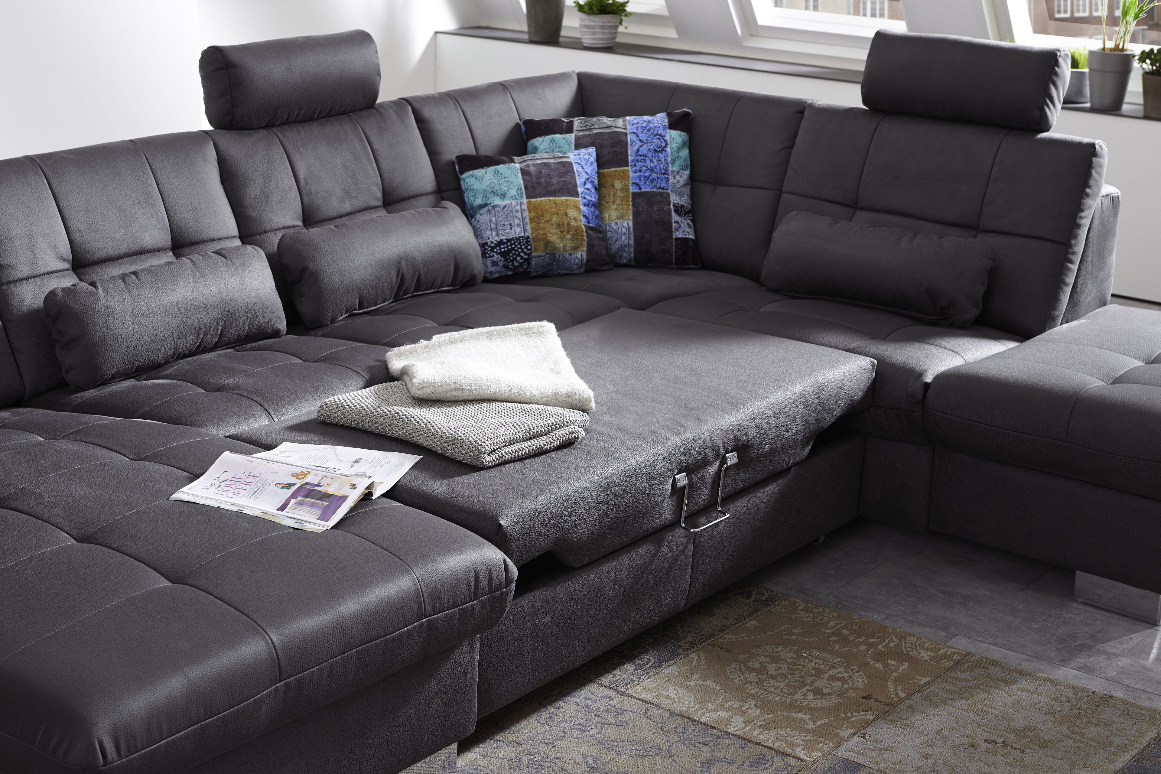 Megapol Polstermöbel Welcome Wohnlandschaft grau | Möbel Letz - Ihr