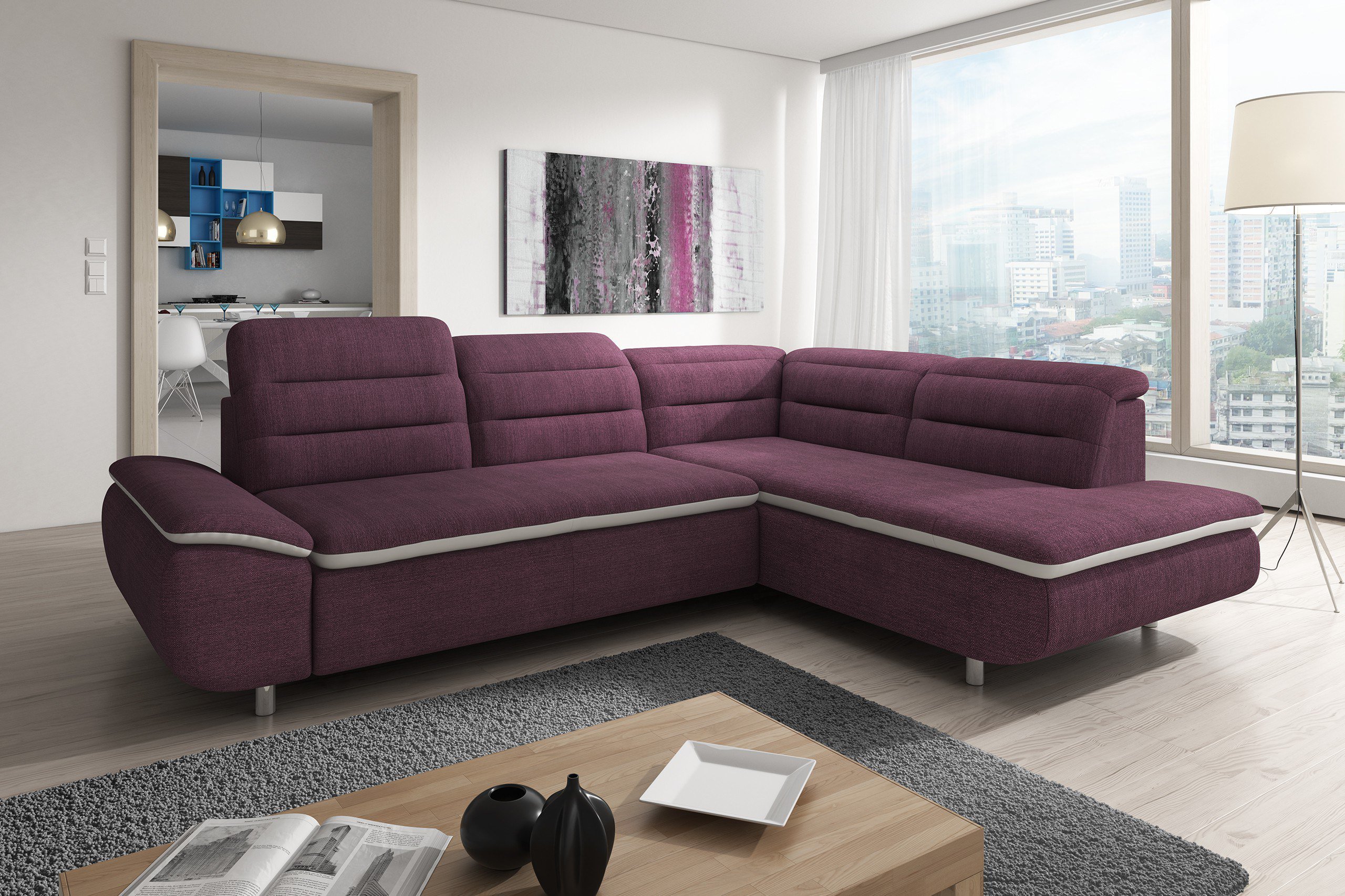 New Look Mobel Slize Polsterecke In Violett Mobel Letz Ihr