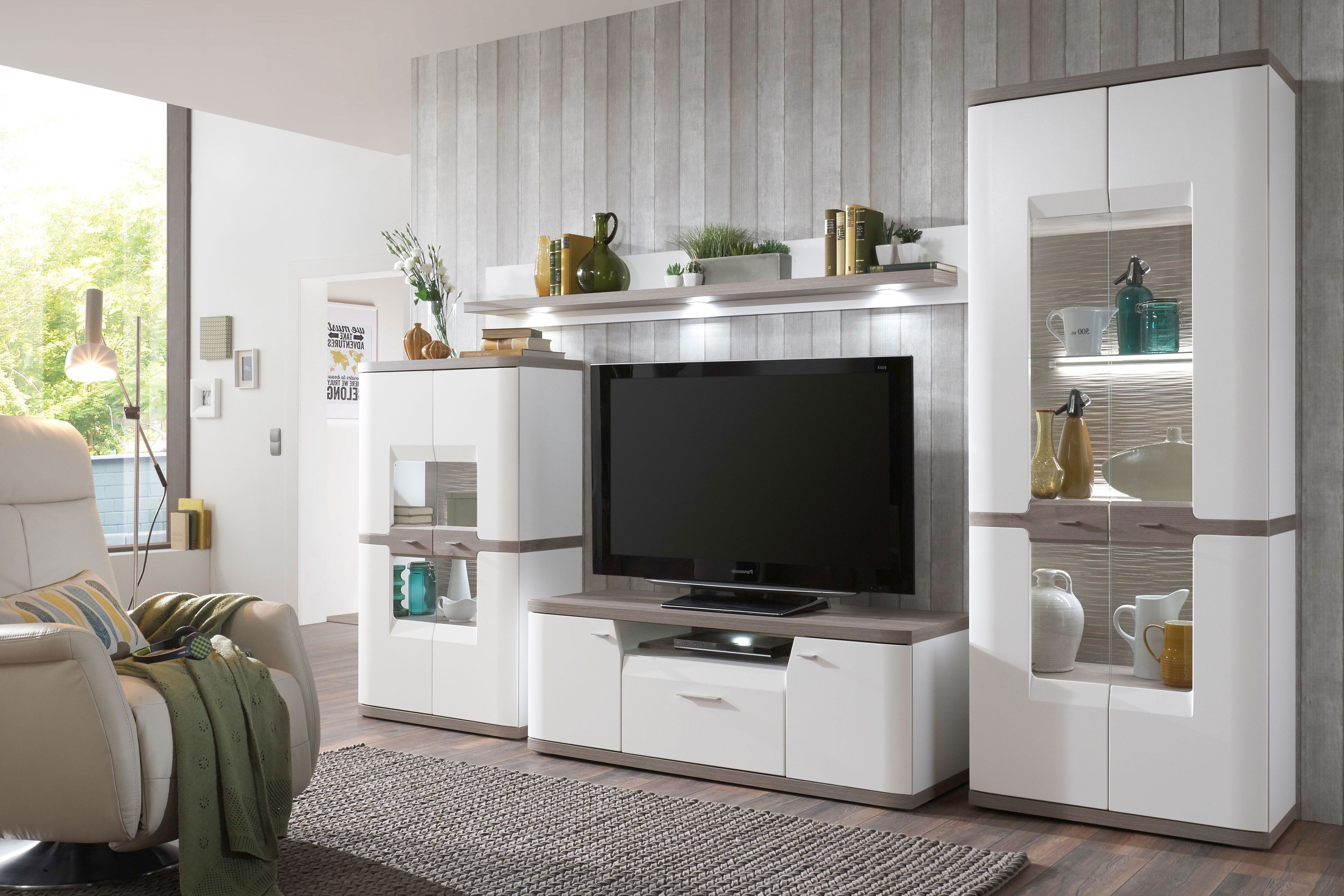 IDEAL Möbel Wohnwand Toronto Nelson Nordic/ weiß | Möbel Letz - Ihr