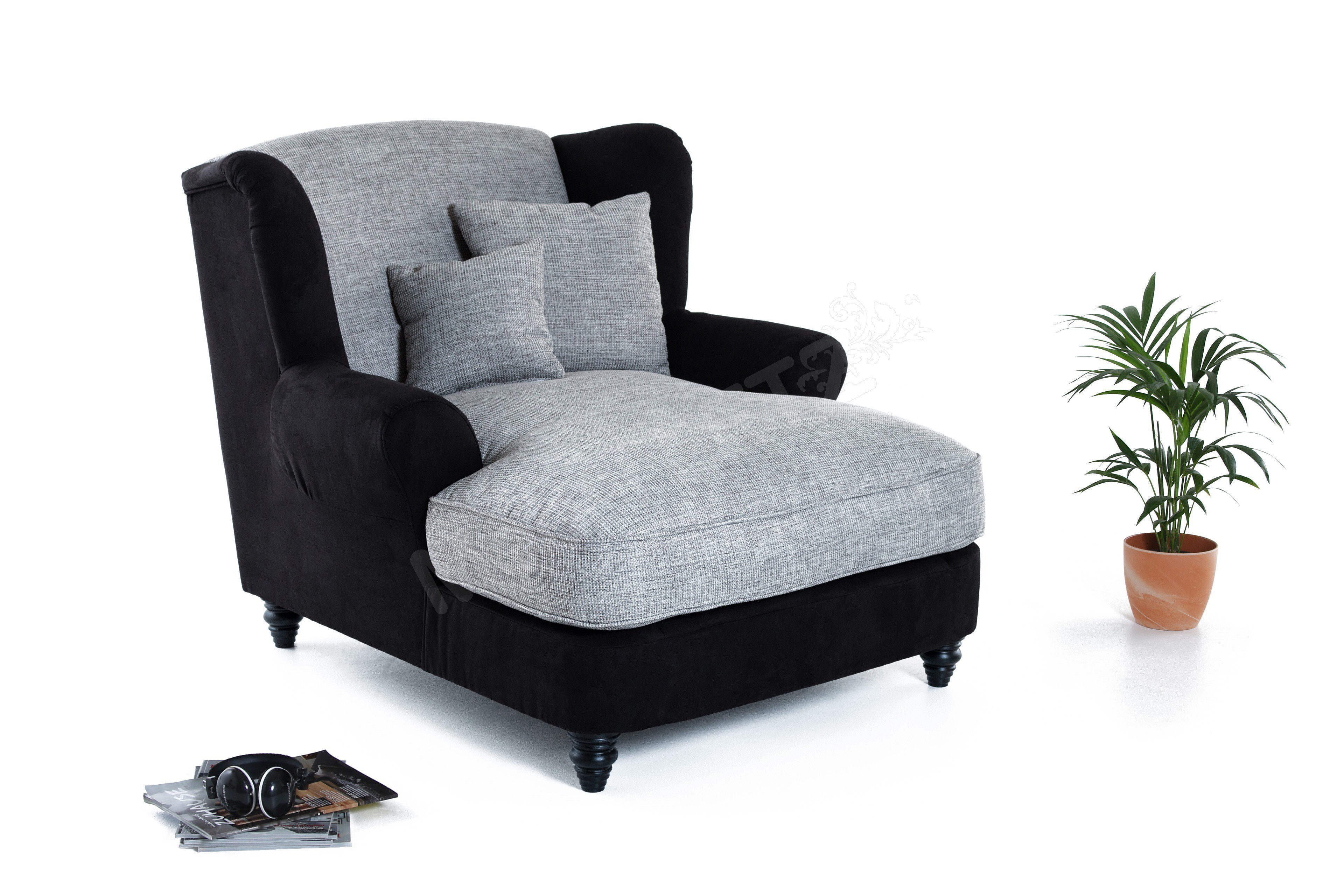 Sit & More Calia XXL Sessel grau schwarz | Möbel Letz   Ihr Online 