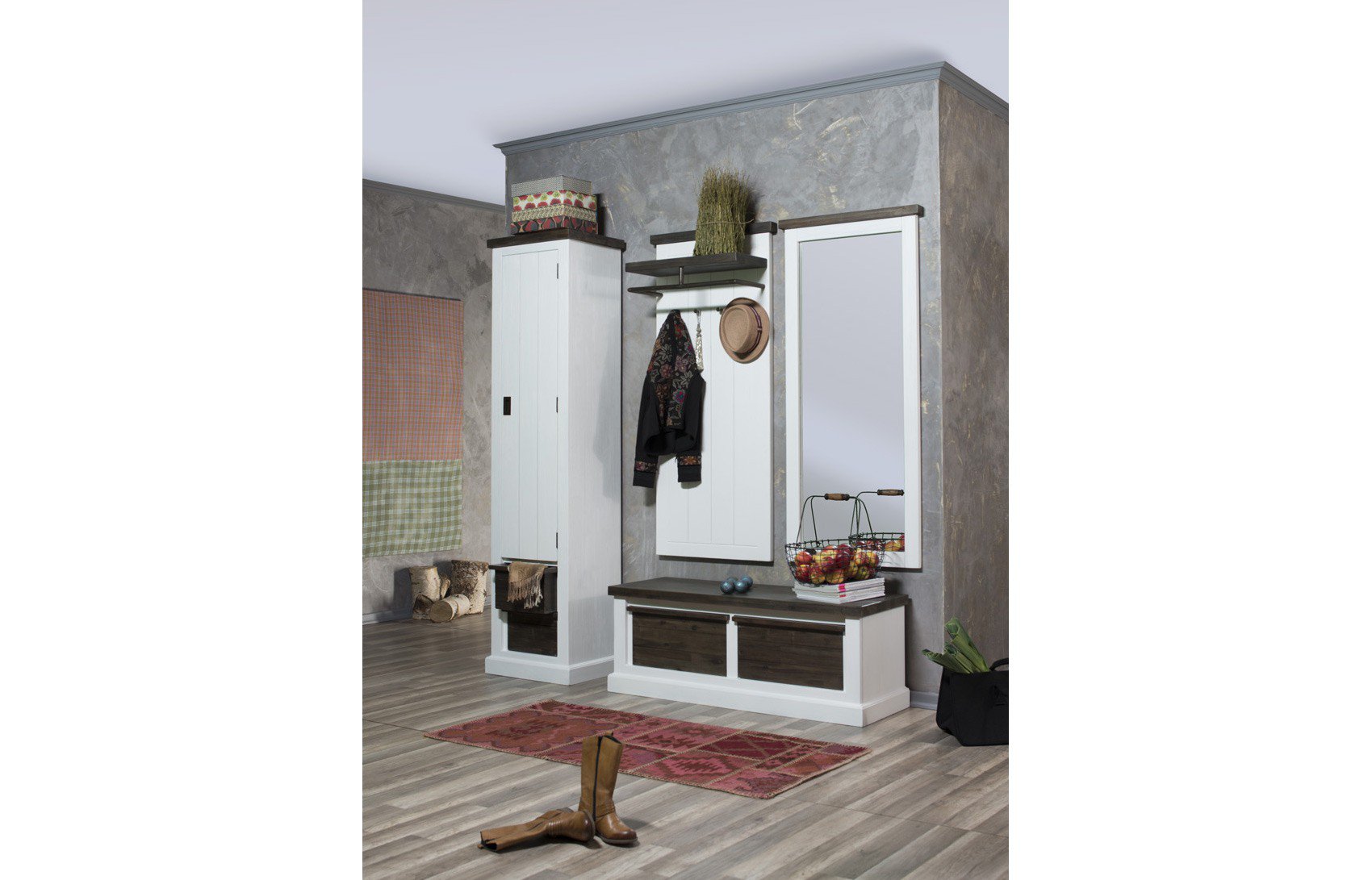 Ideal Group Garderobe Loft Akazie, teilmassiv Möbel Letz Ihr