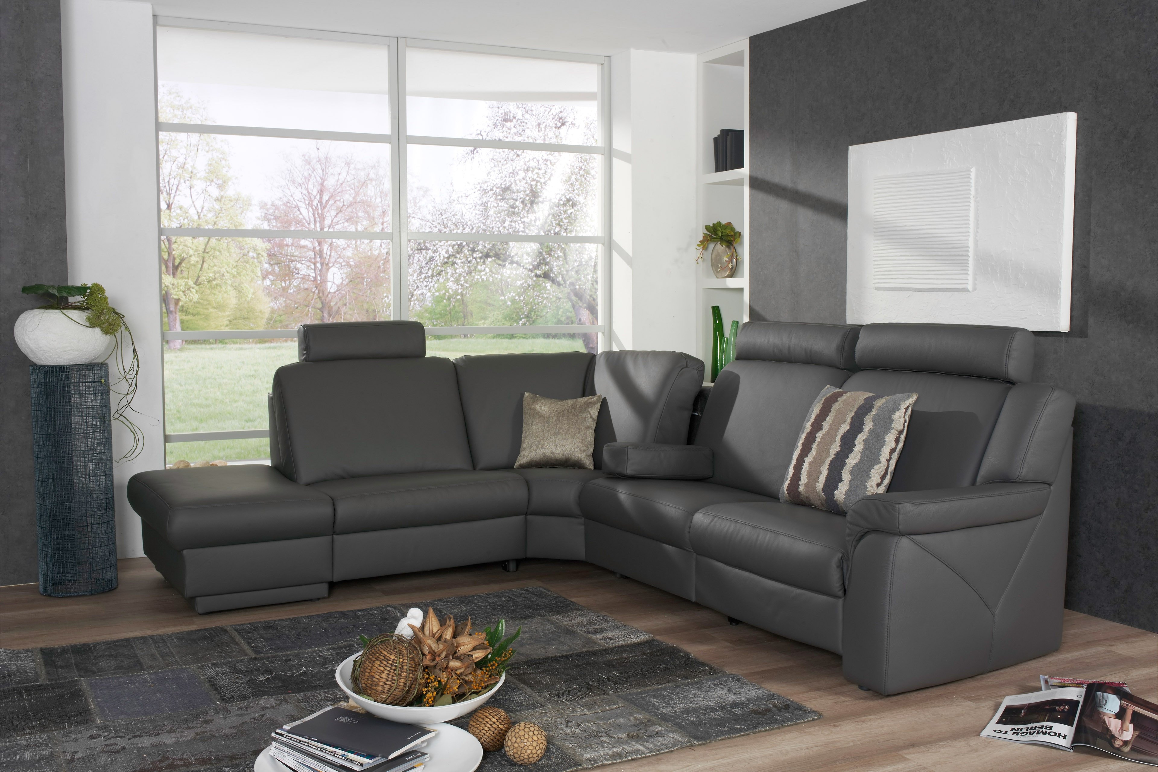 Himolla Polstermöbel 1500 / Halle Wohnlandschaft in Grau-Braun | Möbel