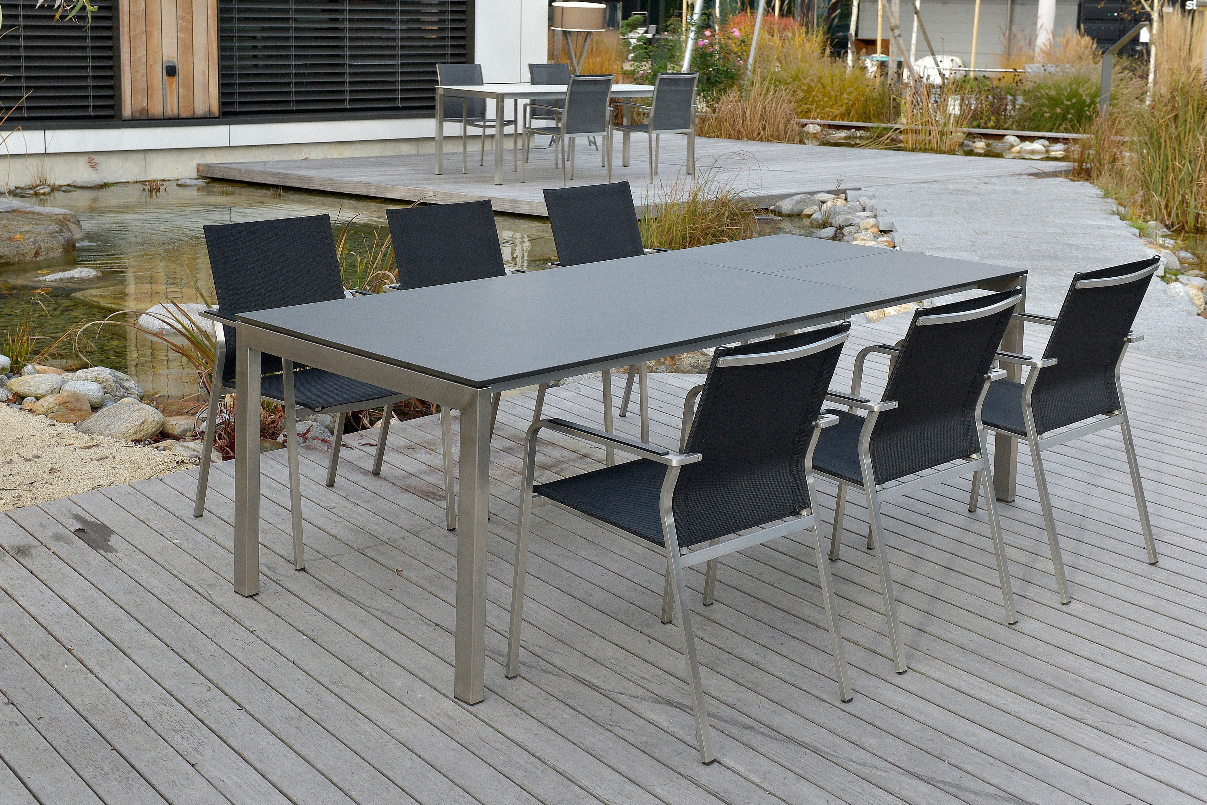 SIT Mobilia Gartentisch Ventura Edelstahlgestell/ HPL dark grey Möbel