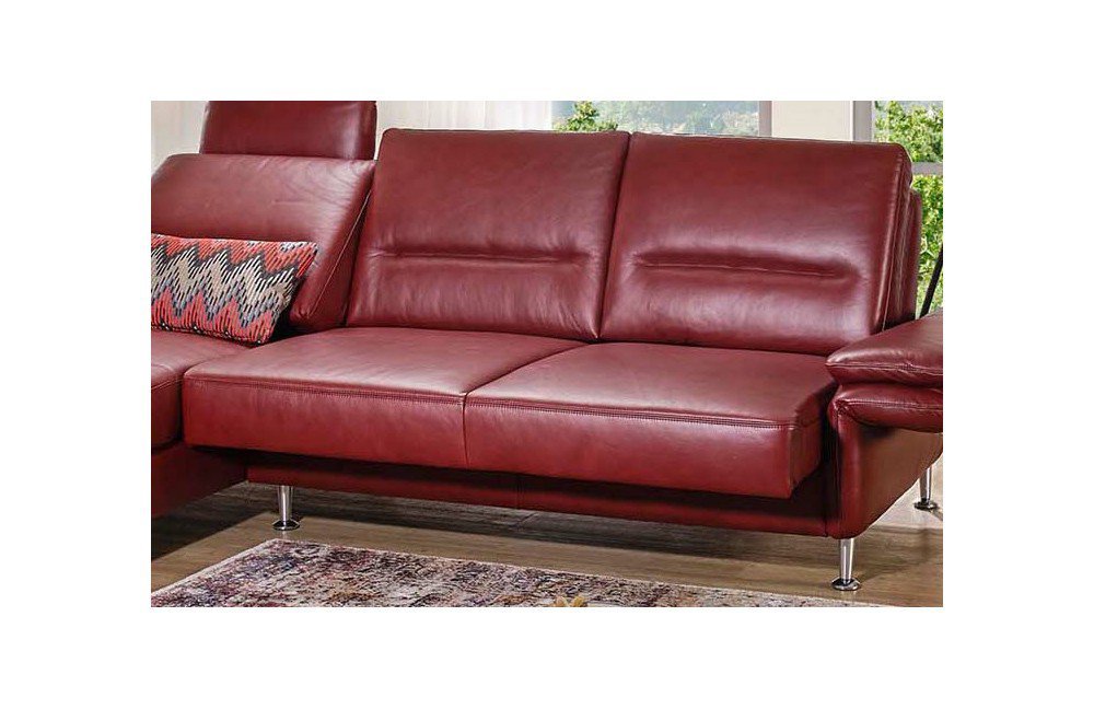 F+S Polstermöbel 140 New Easyline Ledergarnitur in Dunkelrot | Möbel