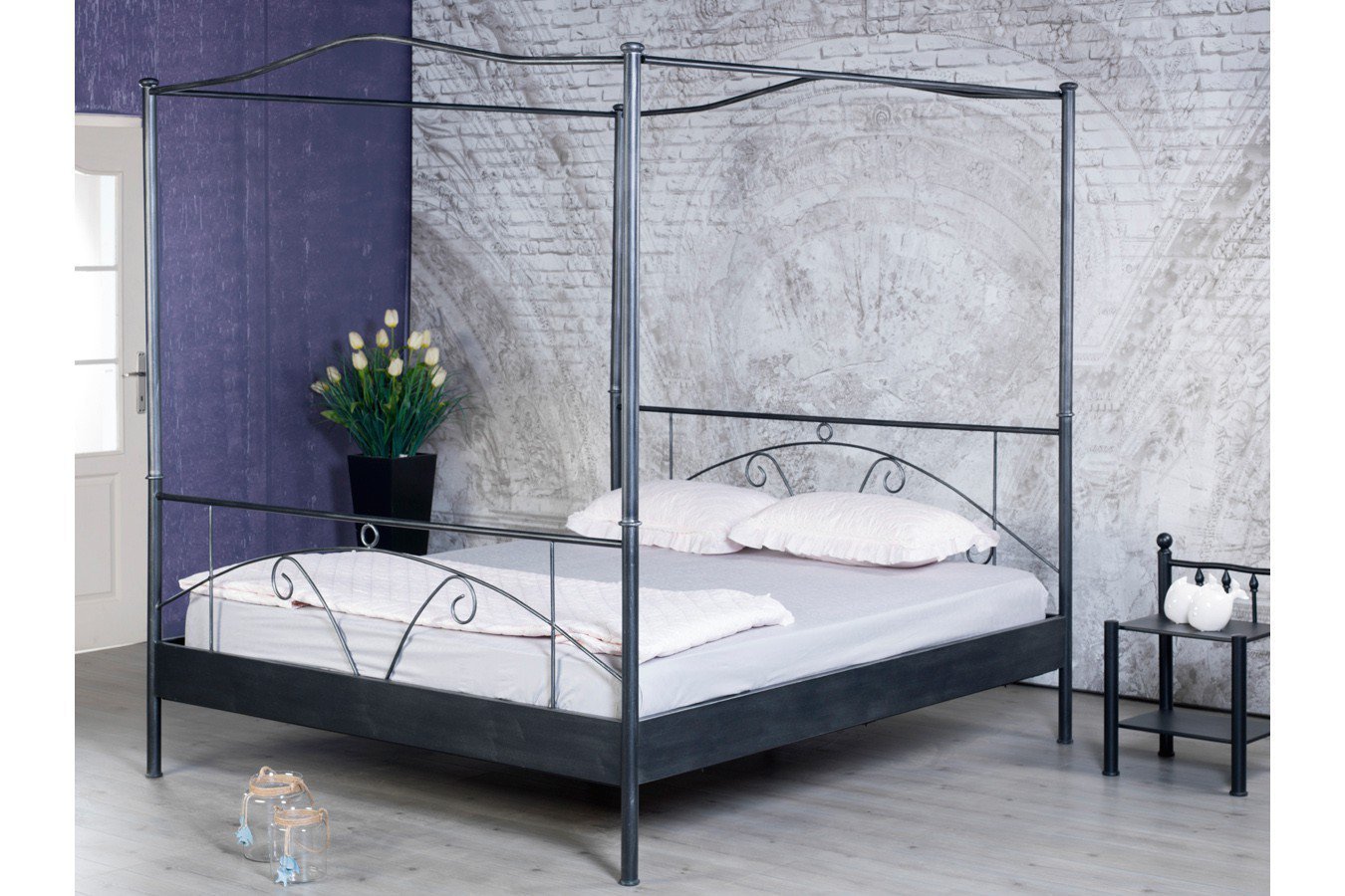 BED BOX Laura 1026 DoppelHimmelbett Metall Möbel Letz Ihr