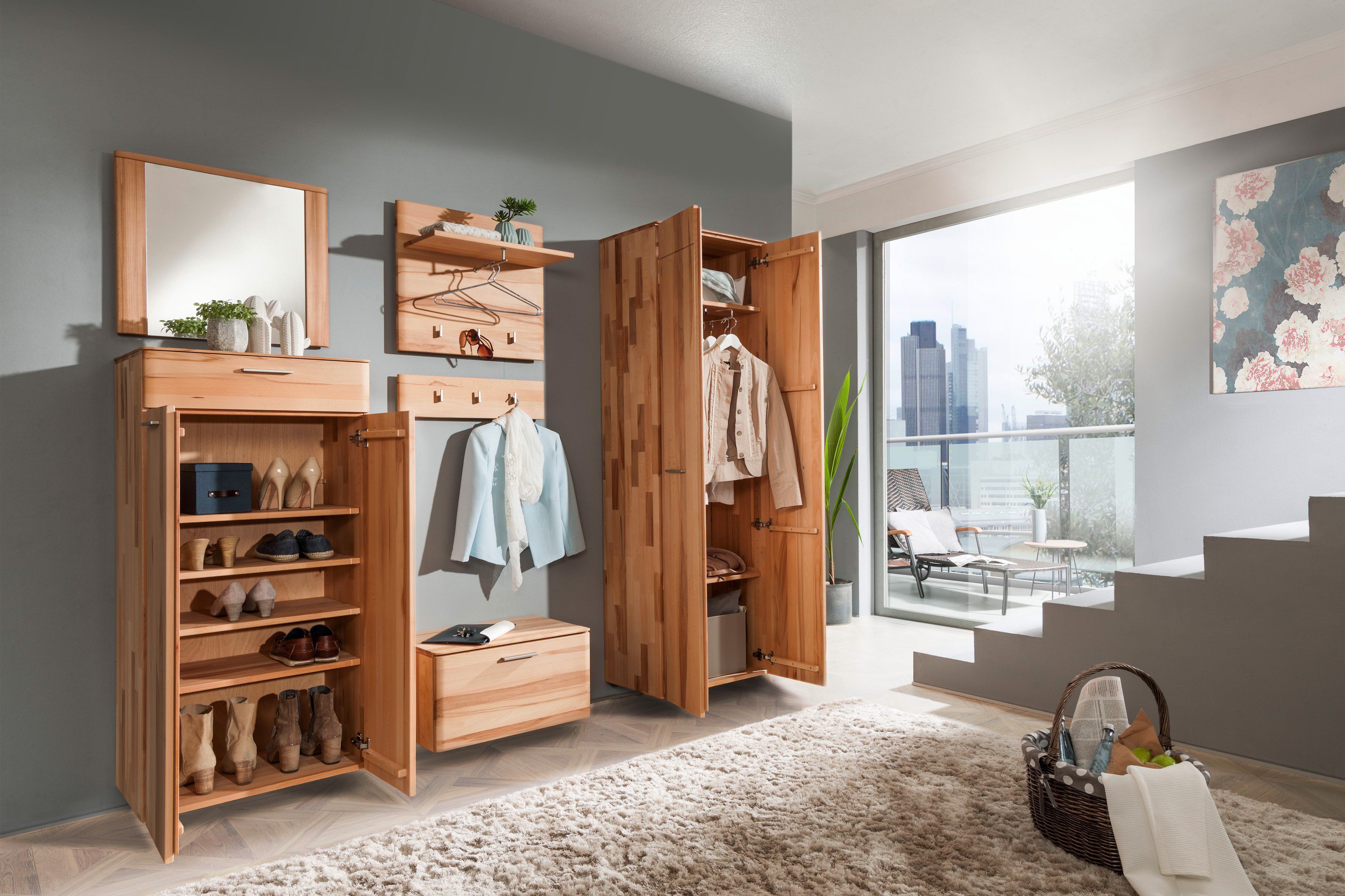 garderoben set kernbuche