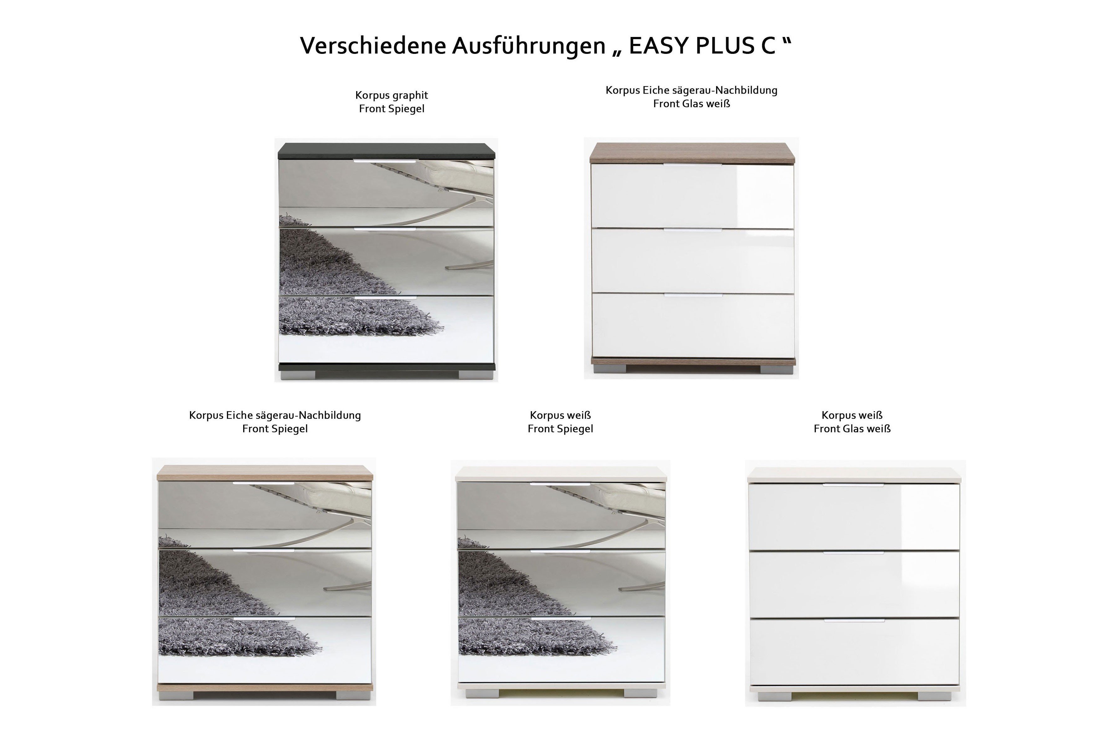Wimex Nachtkommode Easy Plus mit Möbel Online-Shop Glasabsetzung Ihr Letz - grau