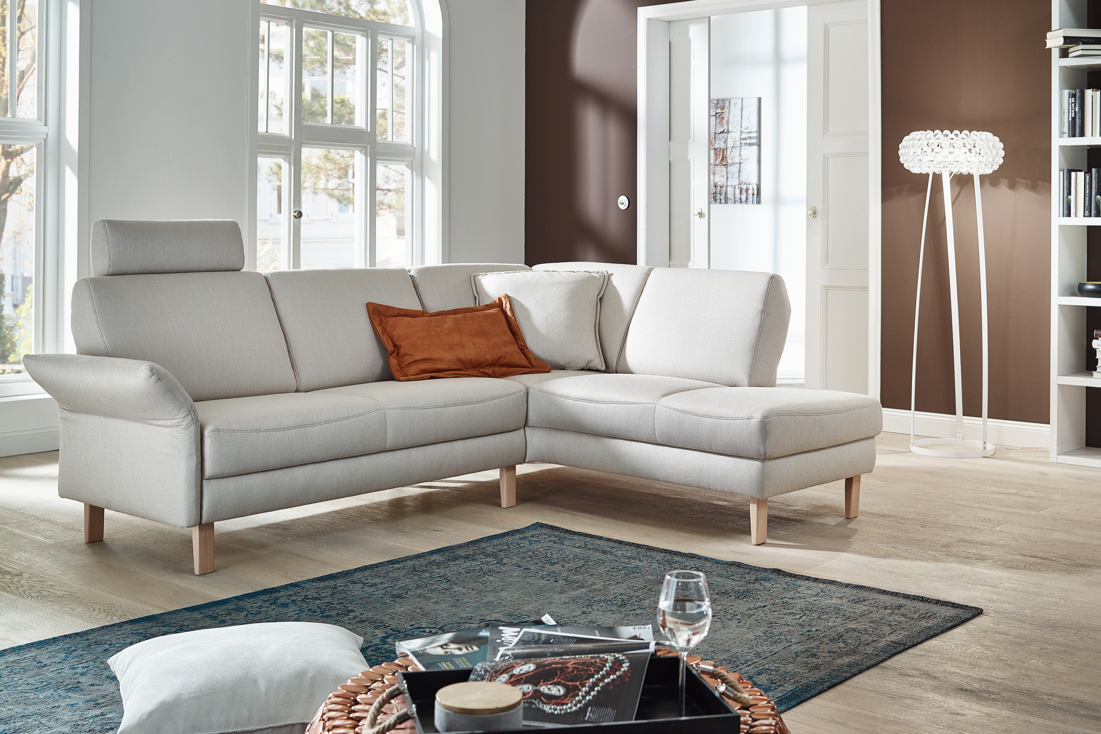 ADA Premium Meran Ecksofa in Weiß Möbel Letz Ihr