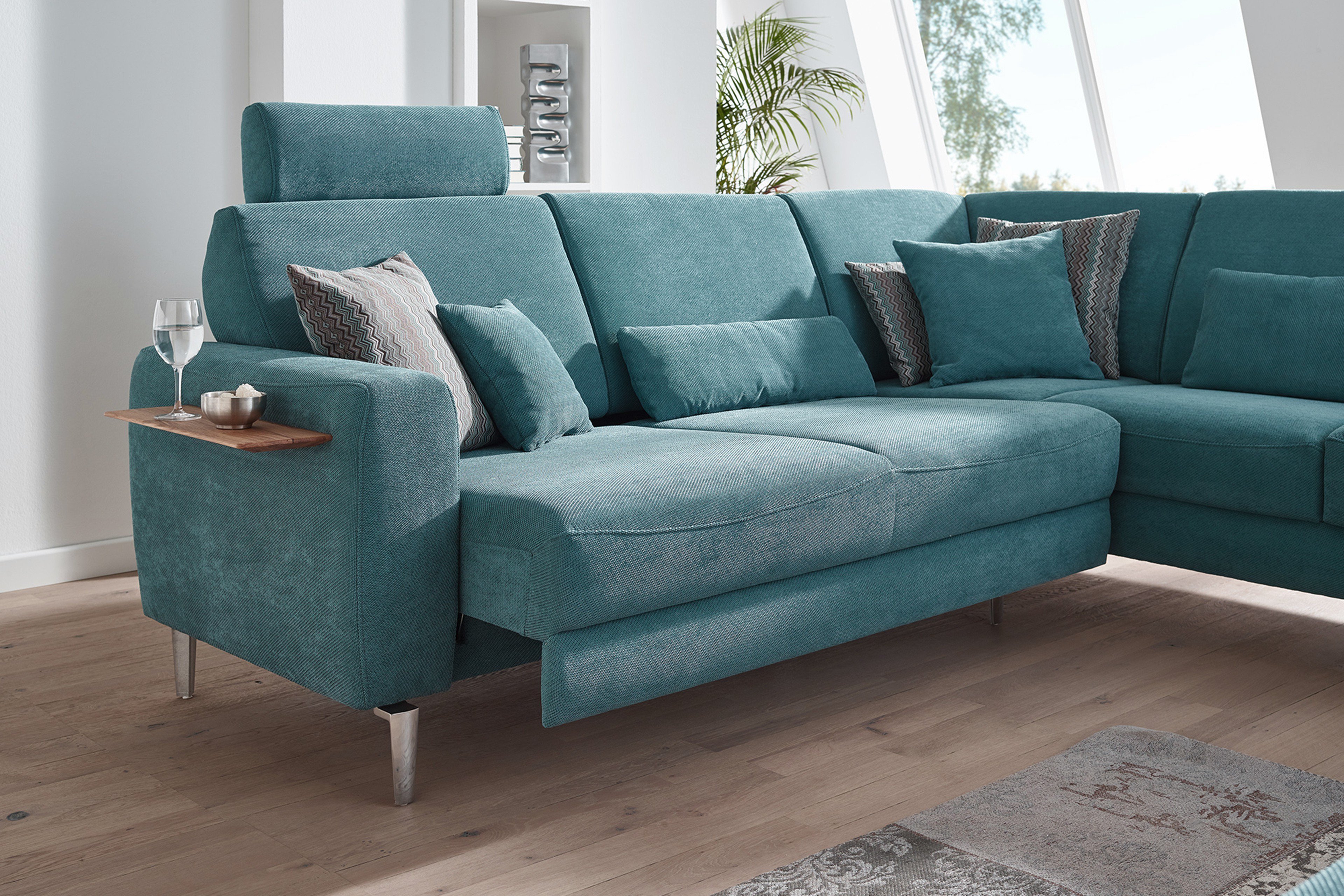 ADA Premium Meran Ecksofa in Petrol Möbel Letz Ihr