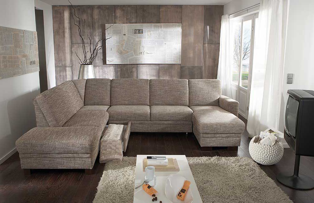 Planpolster Cleveland-S Sofa in hellbraunem Flachgewebe | Möbel Letz