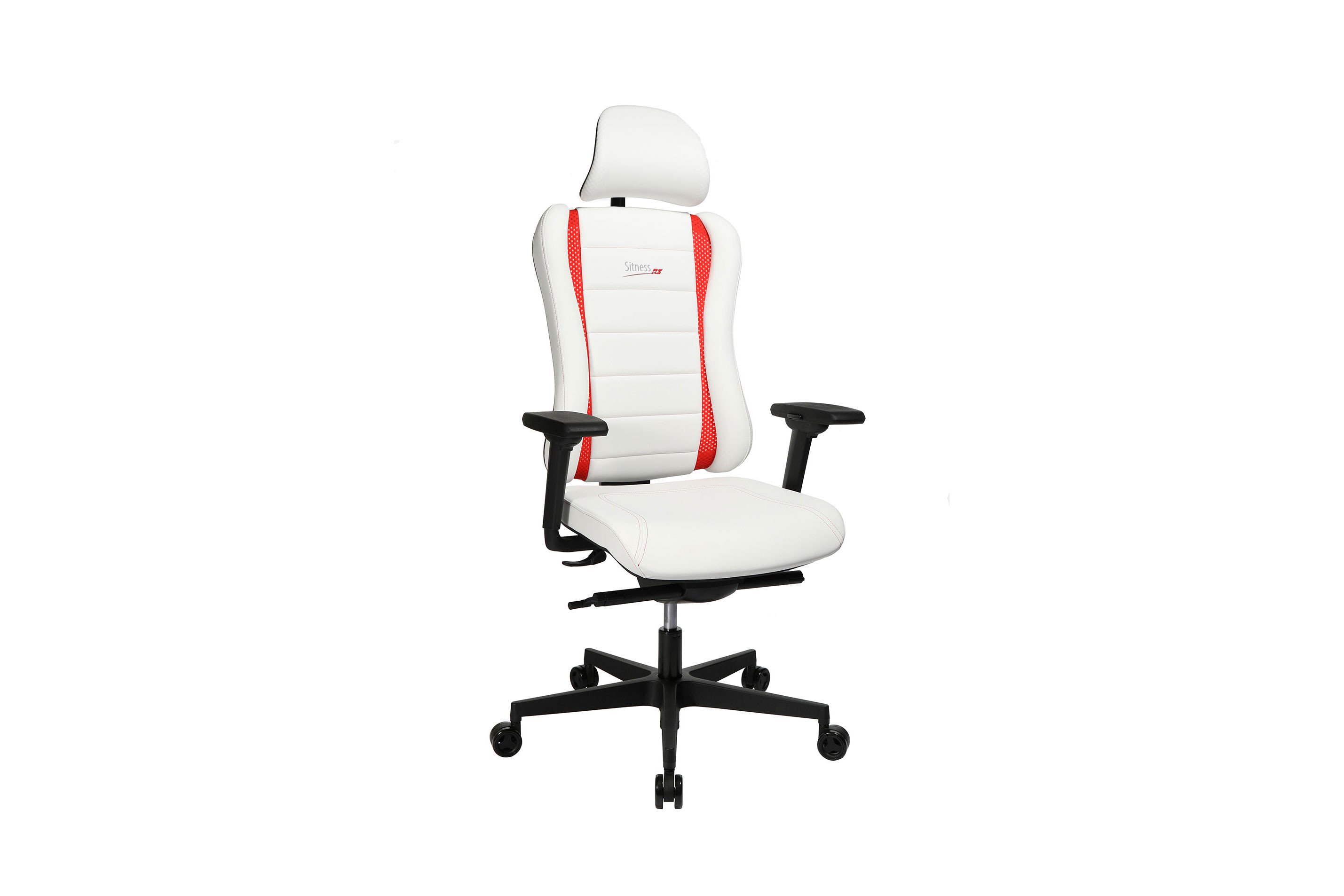 Topstar Gaming Stuhl Sitness RS Pro in Kunstleder & Netz weiß/ rot