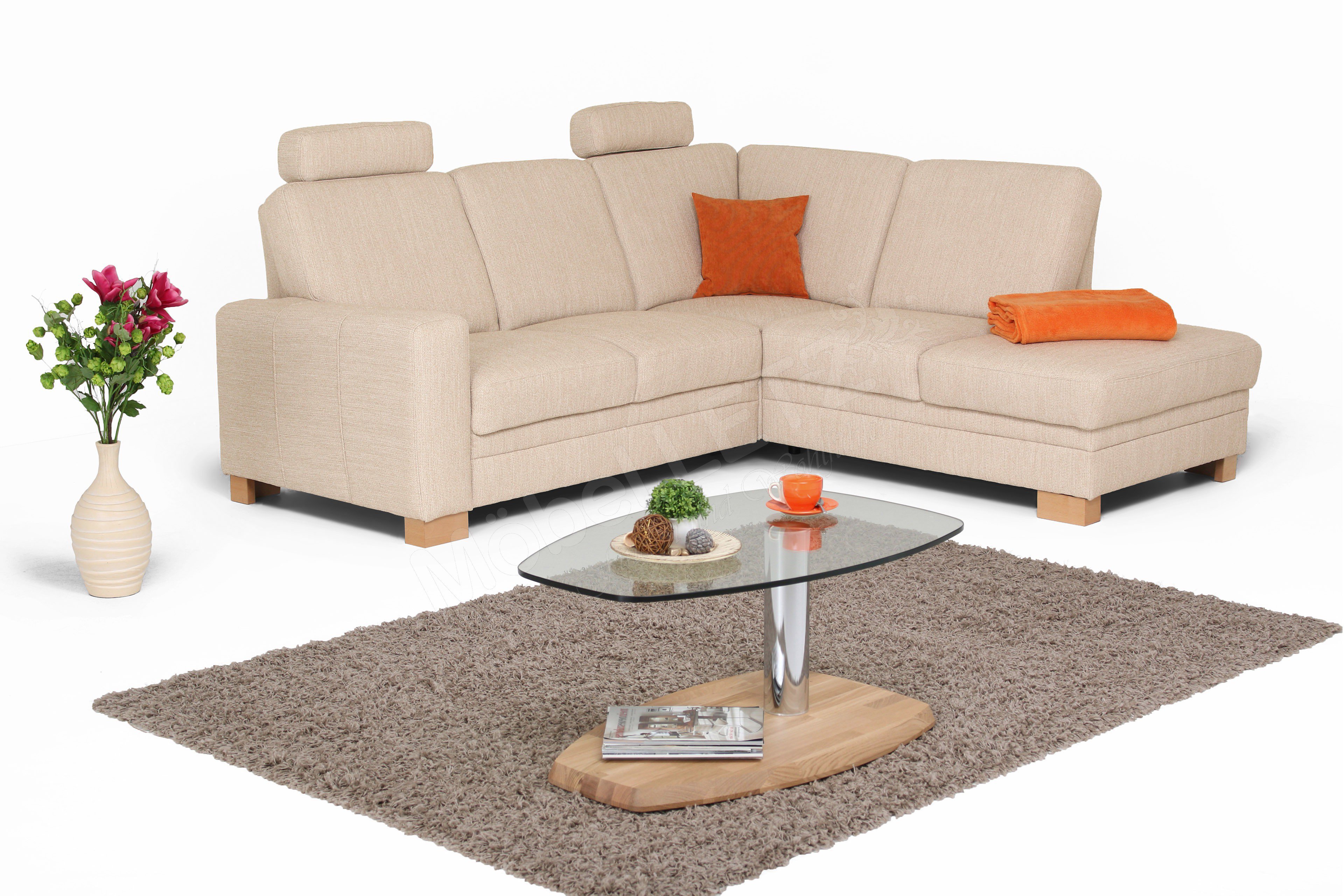 Planpolster Cleveland-S Polstergarnitur rechts in Natur | Möbel Letz