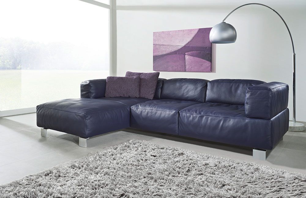 K+W Polstermöbel Loft Ledercouch lila | Möbel Letz - Ihr Online-Shop