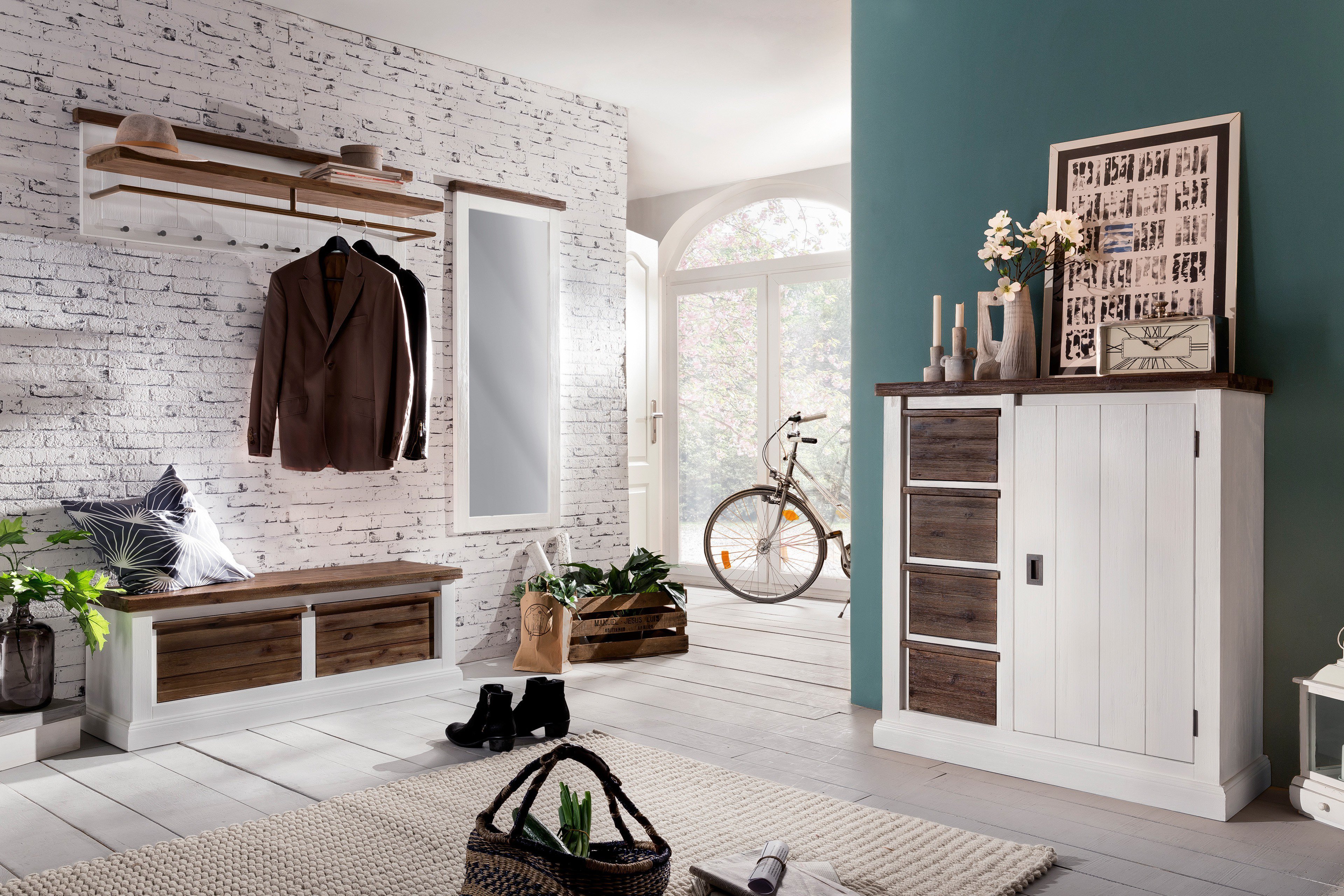 Ideal Group Garderobenkombination Loft Akazienholz Möbel Letz Ihr