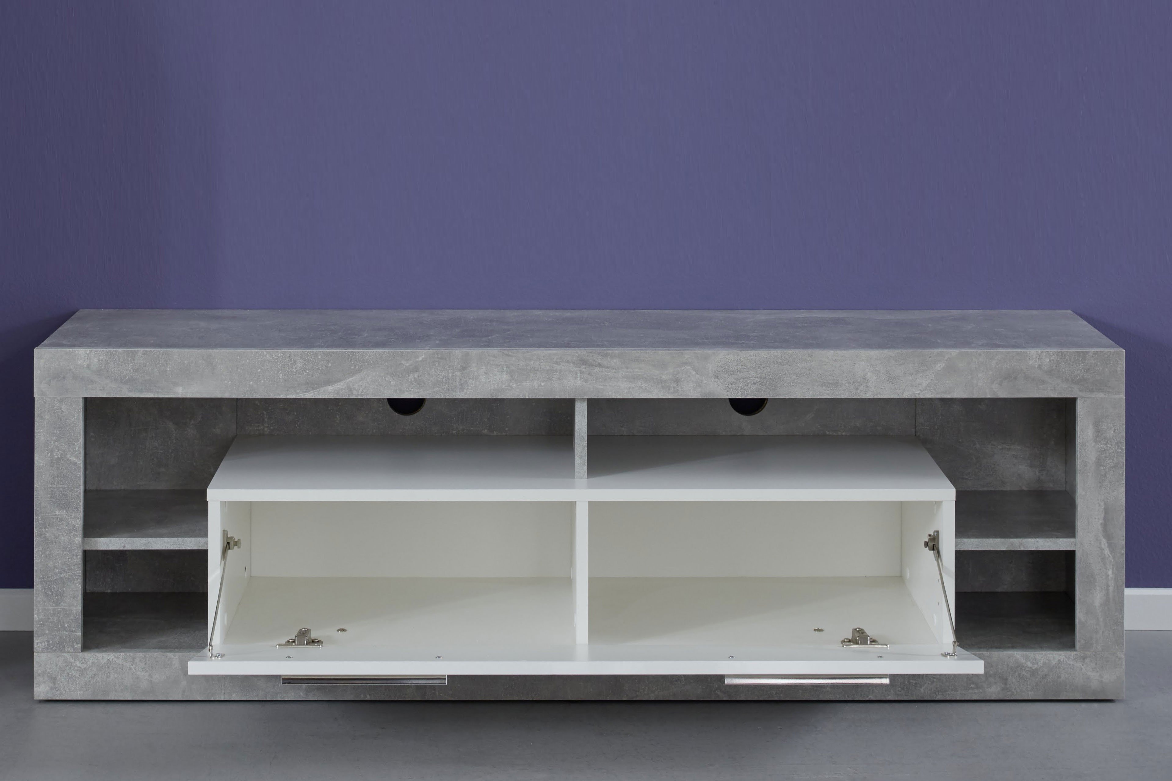 Trendteam Rock Lowboard 850 weiß Hochglanz/ stone | Möbel Letz - Ihr