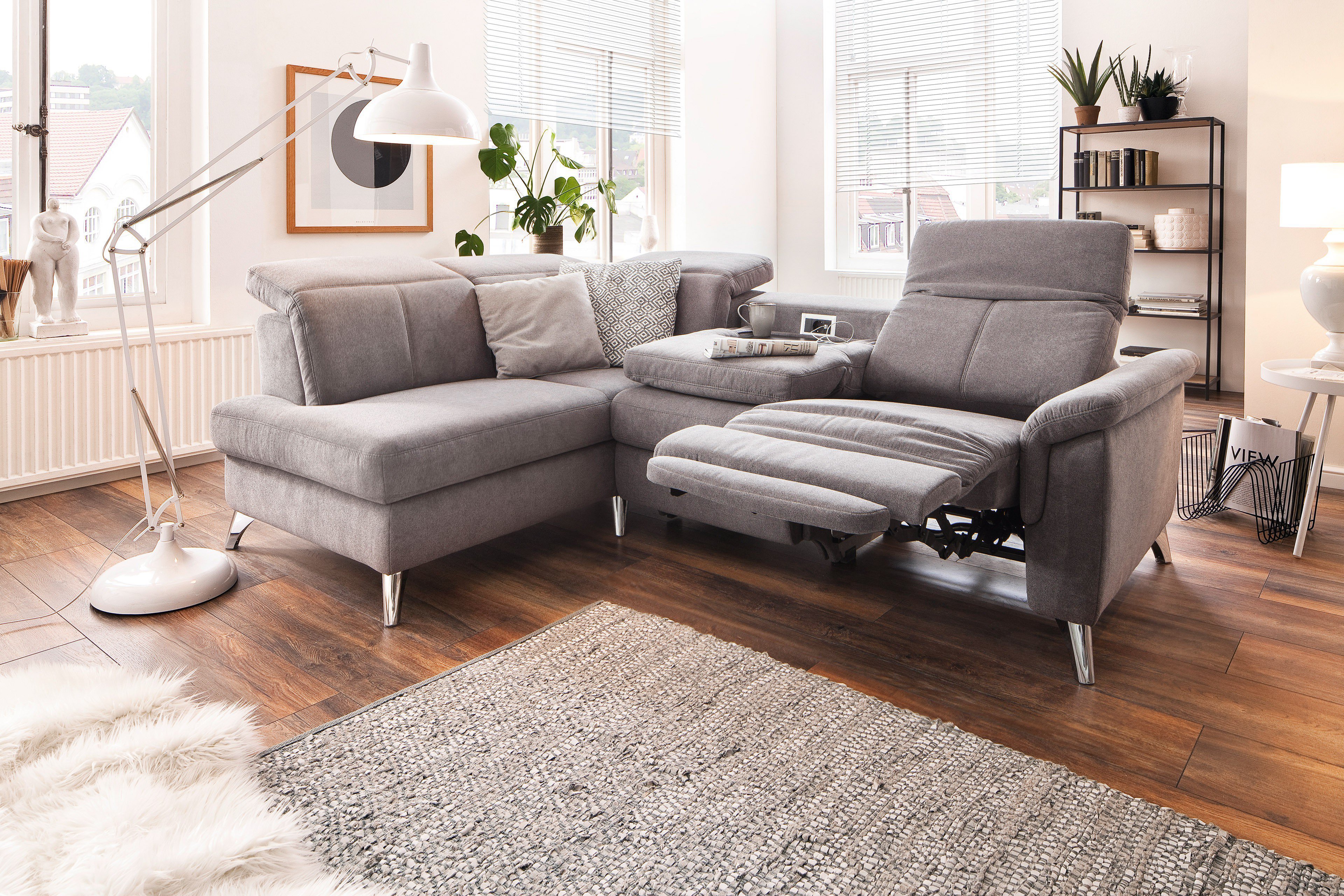 Polsteria Polstermöbel Odessa Ecksofa grau | Möbel Letz - Ihr Online-Shop