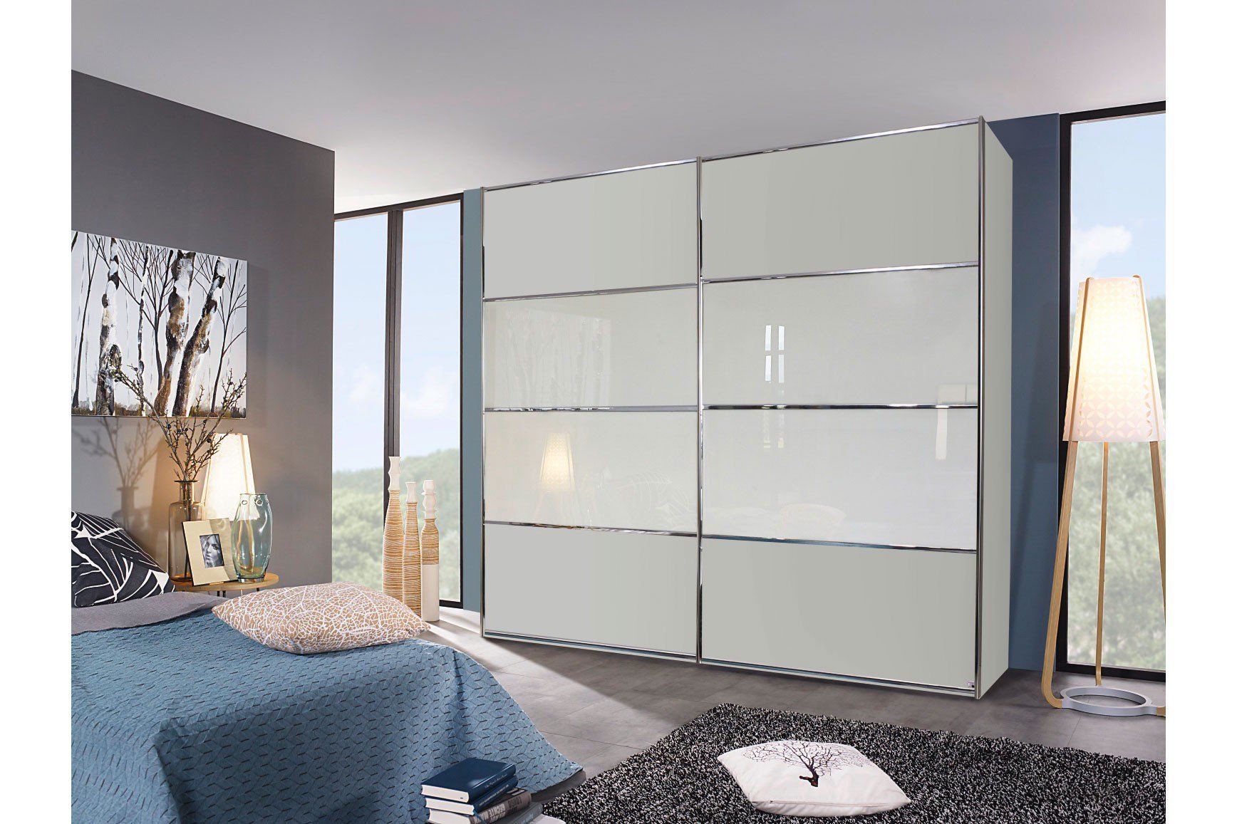 Rauch Schrank Juwel grau mit Spiegel | Möbel Letz - Ihr Online-Shop