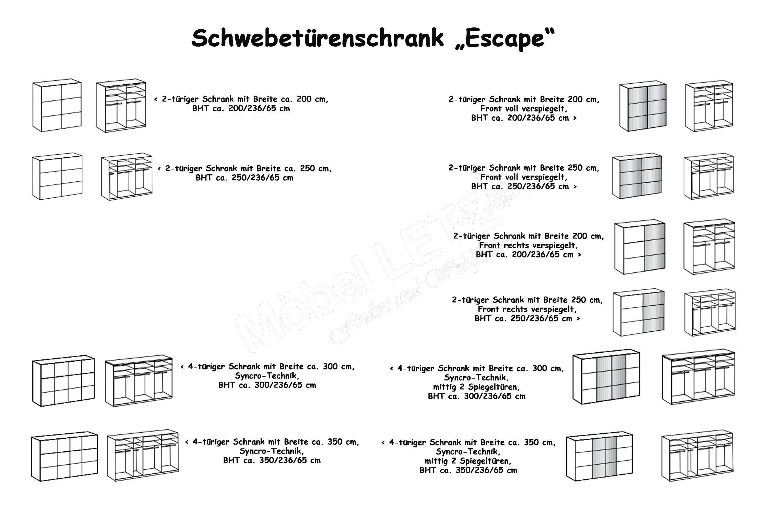 Wimex escape 4-türiger Schrank mit Spiegel | Möbel Letz - Ihr Online-Shop