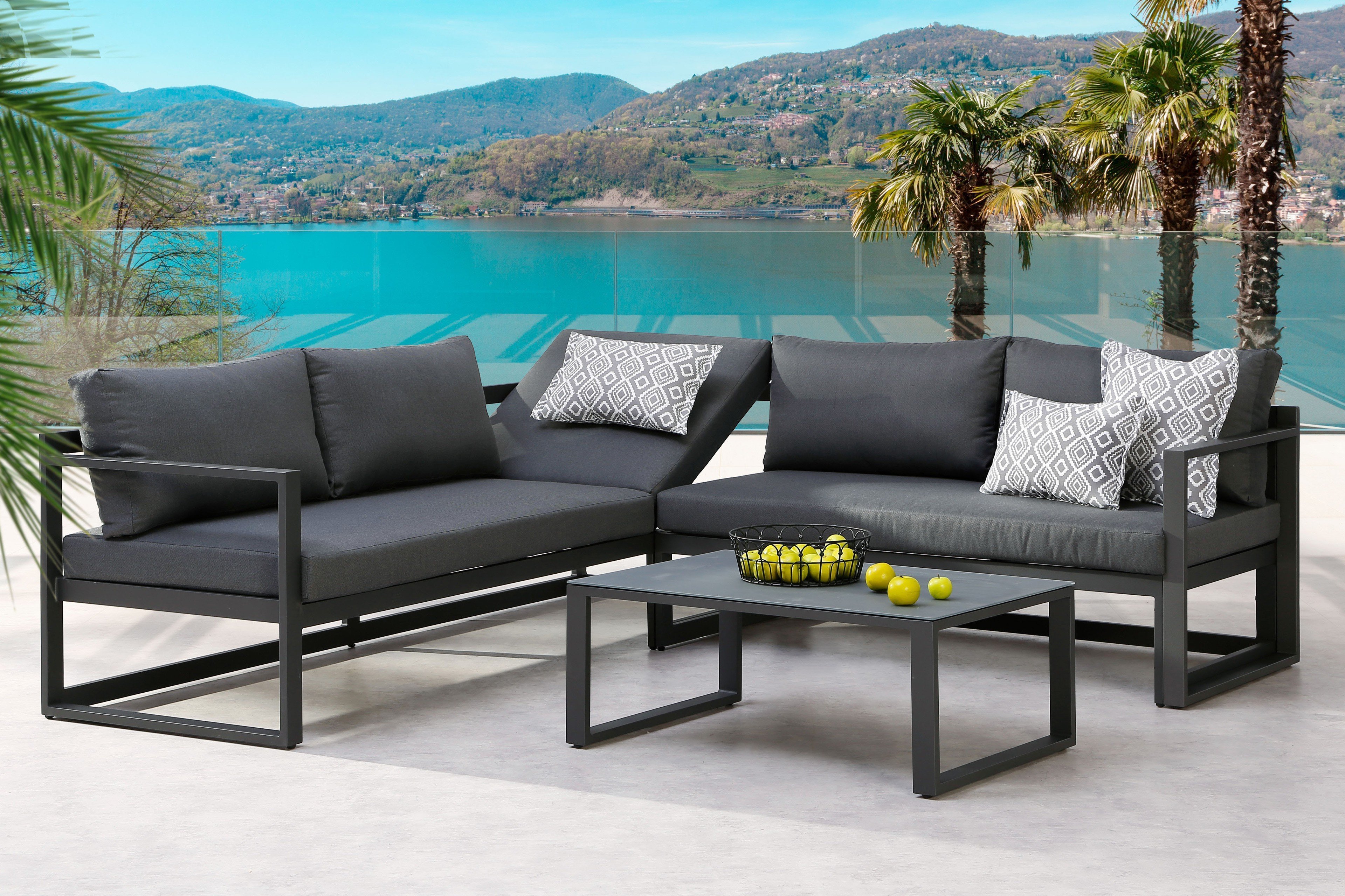 BEST Gartenmöbel Lounge Rhodos anthrazit | Möbel Letz - Ihr Online-Shop