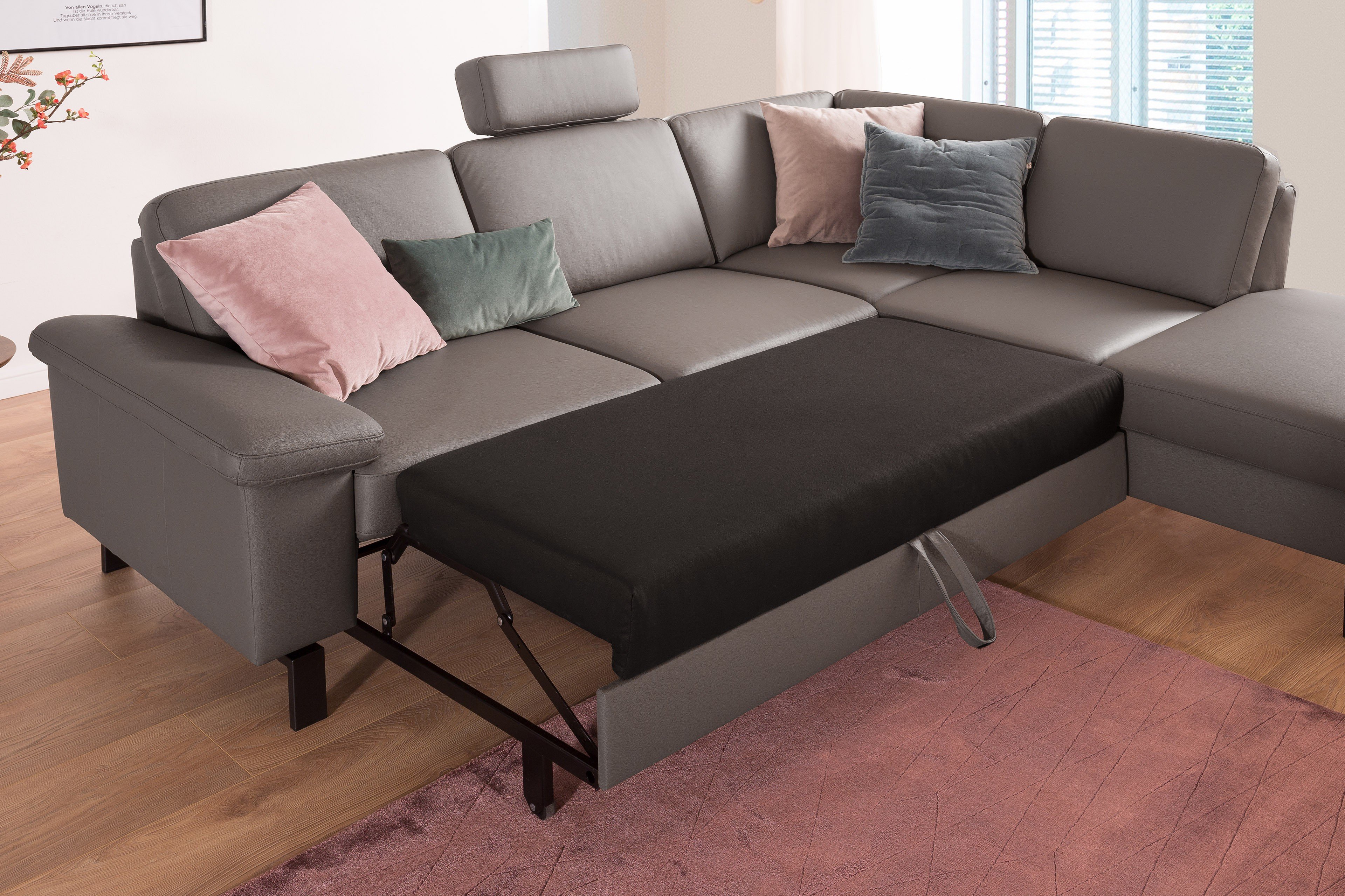 Candy Lexie Ledersofa In Grau Möbel Letz Ihr Online Shop 0465