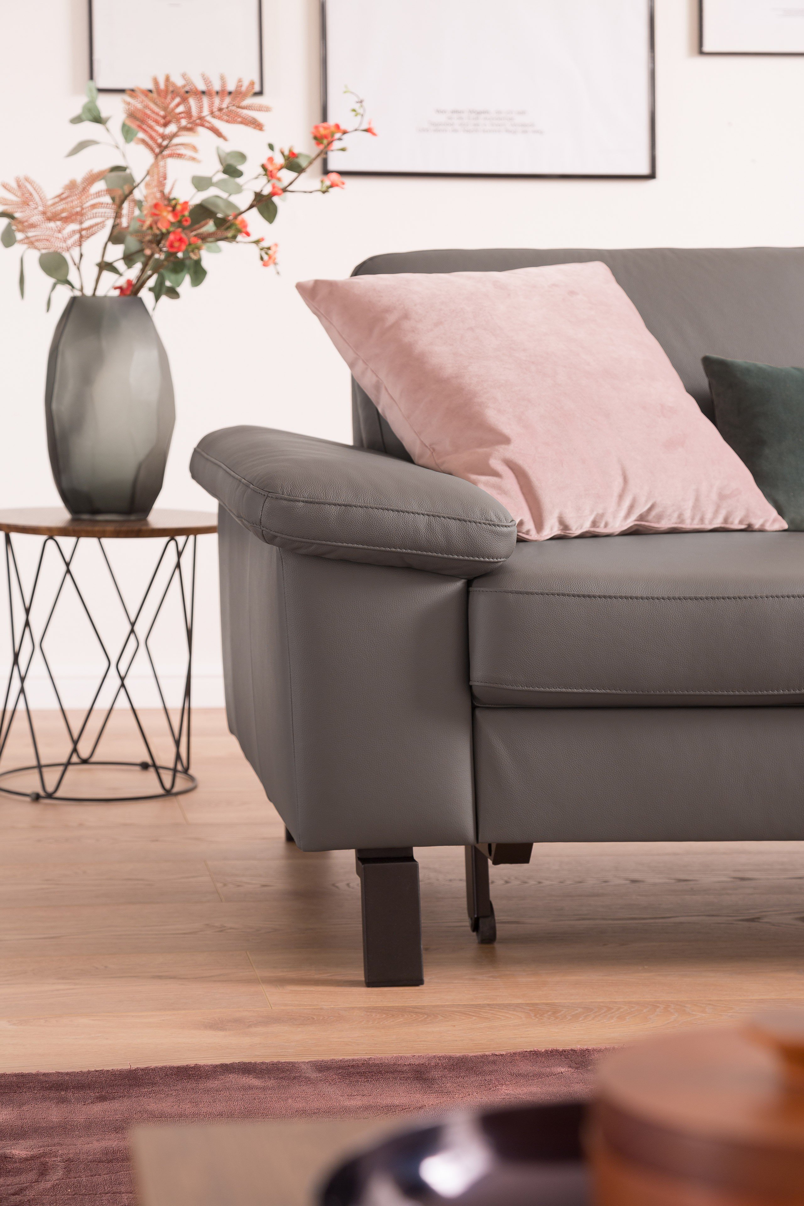 Candy Lexie Ledersofa In Grau Möbel Letz Ihr Online Shop