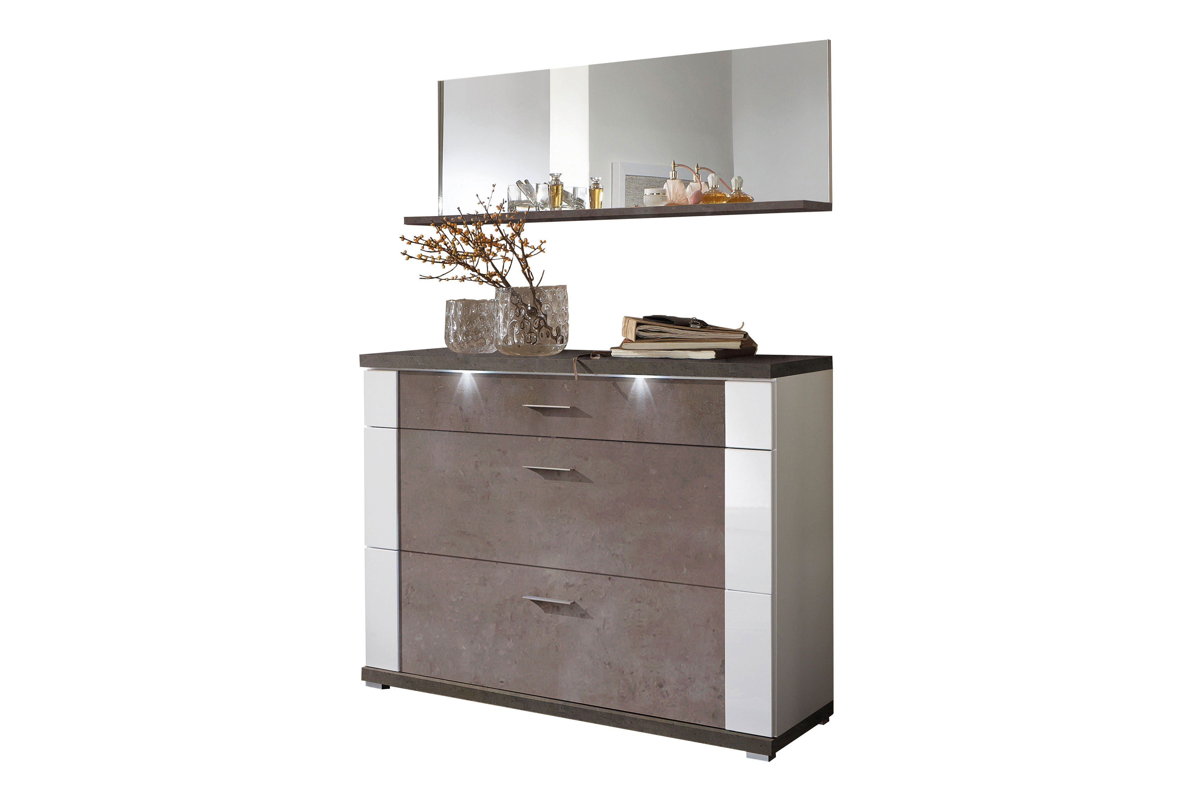 garderobe weiß betonoptik