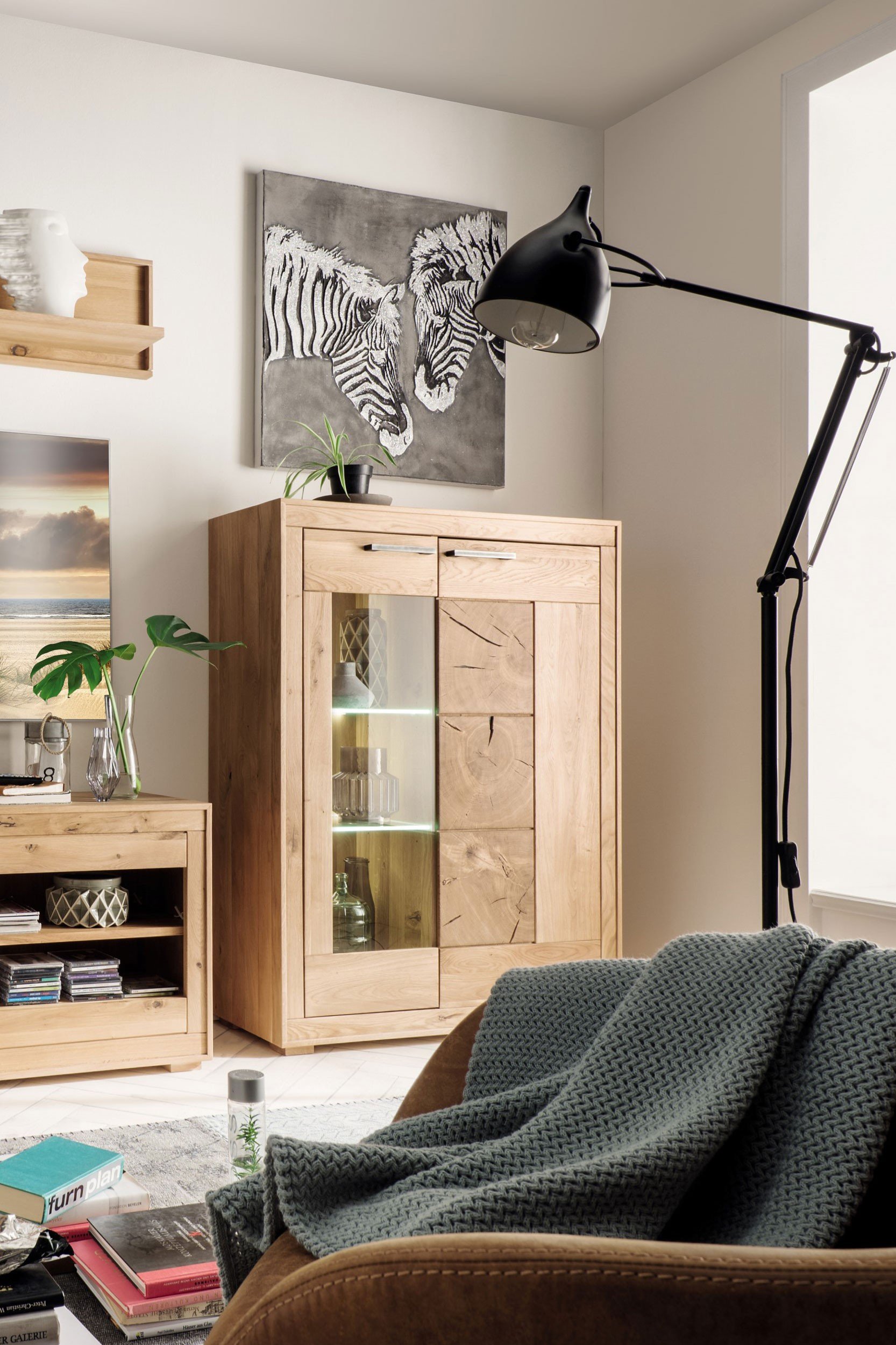 Möbelvertrieb Hirnholz-Akzenten Online-Shop Eiche Ihr mit Möbel Wohnwand GK WZ-0315 | Letz -