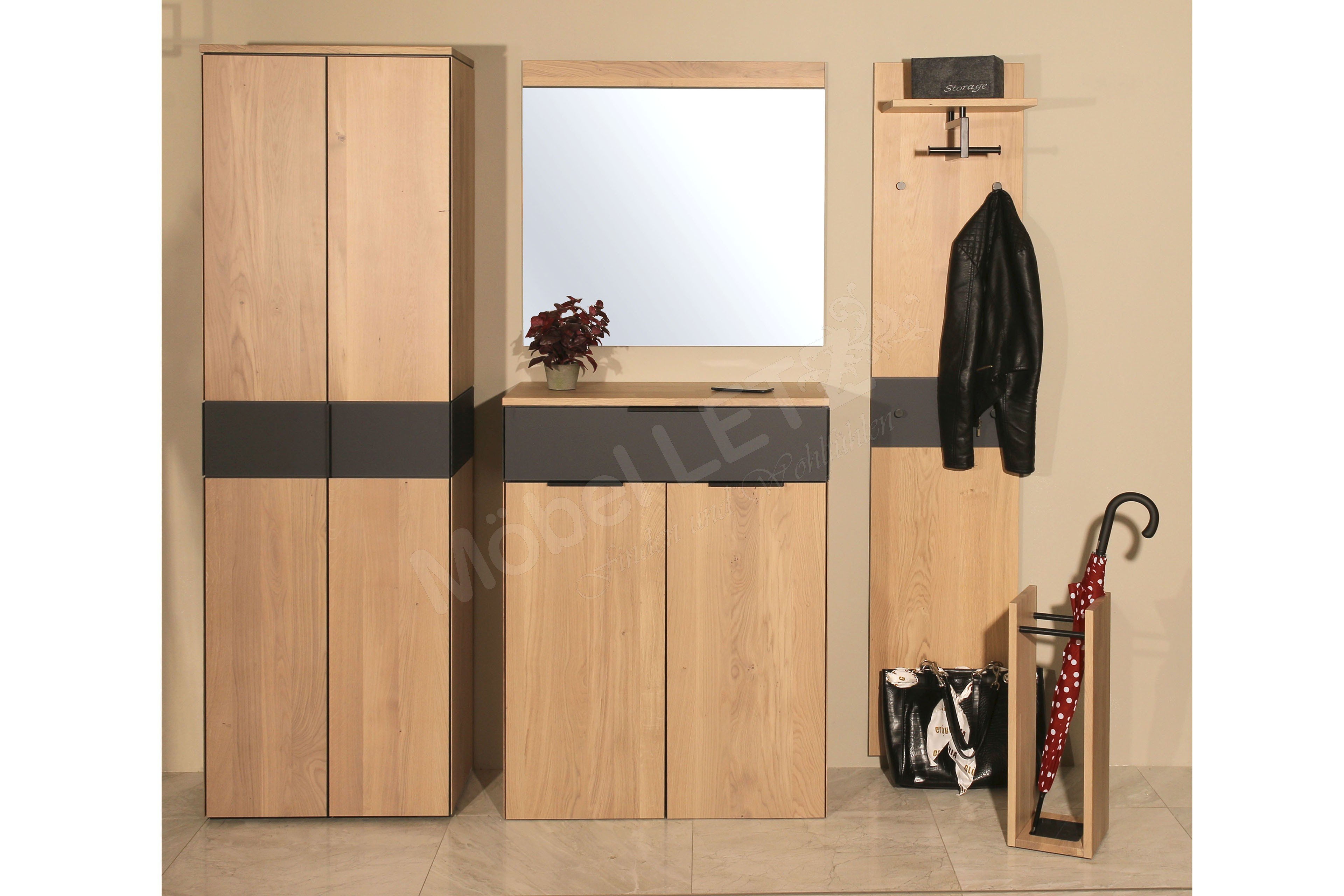 Wittenbreder Garderobe Novara Wildeiche Anthrazit Mobel Letz Ihr Online Shop