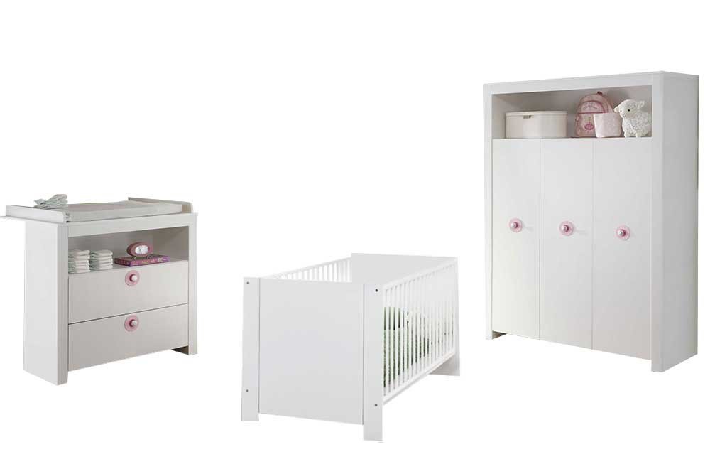 Trendteam Olivia MädchenBabyzimmer rosa weiß Möbel