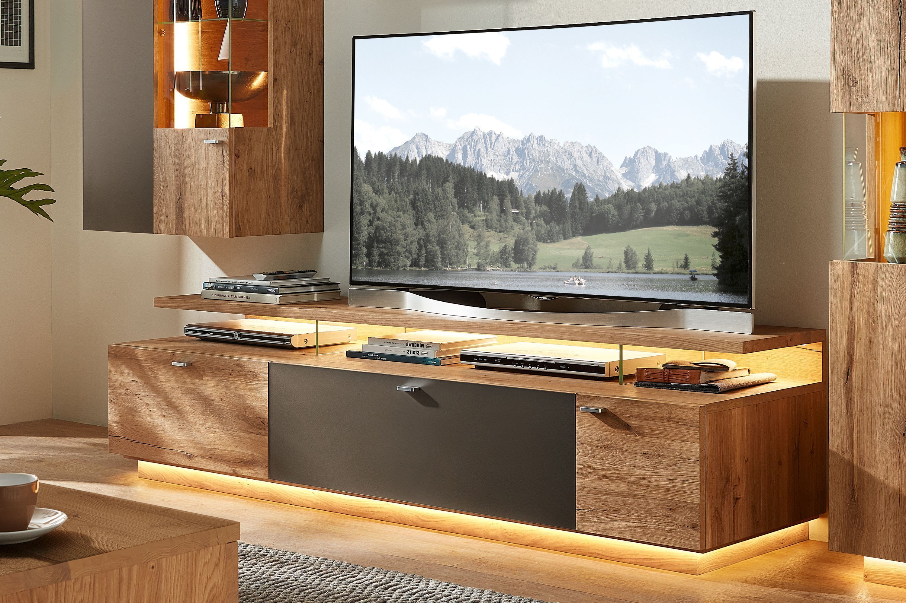 Schröder Möbel Wohnwand Davos K903 Alteiche/ mokka | Möbel Letz - Ihr