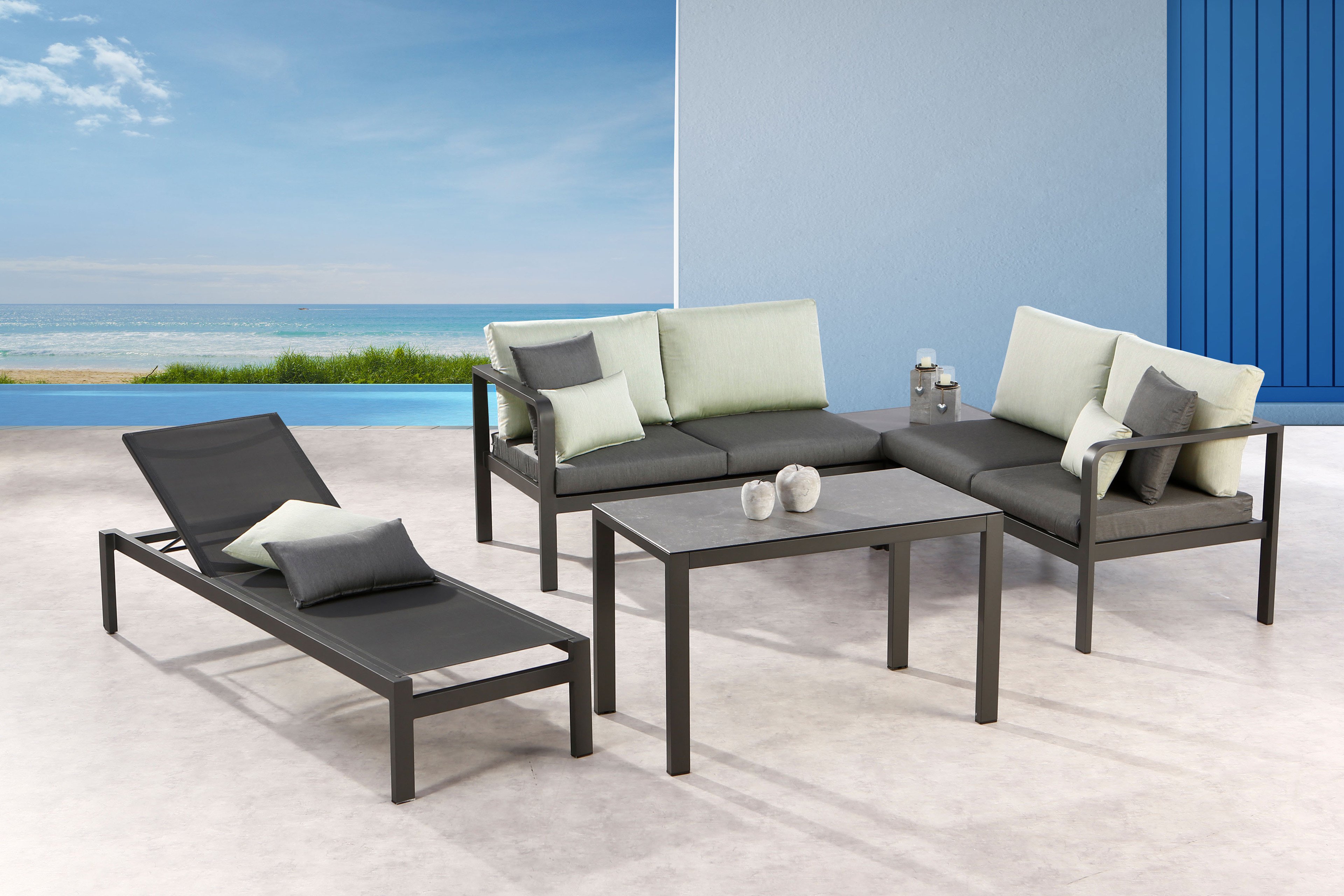 BEST Gartenlounge Cleveland anthrazit | Möbel Letz - Ihr Online-Shop