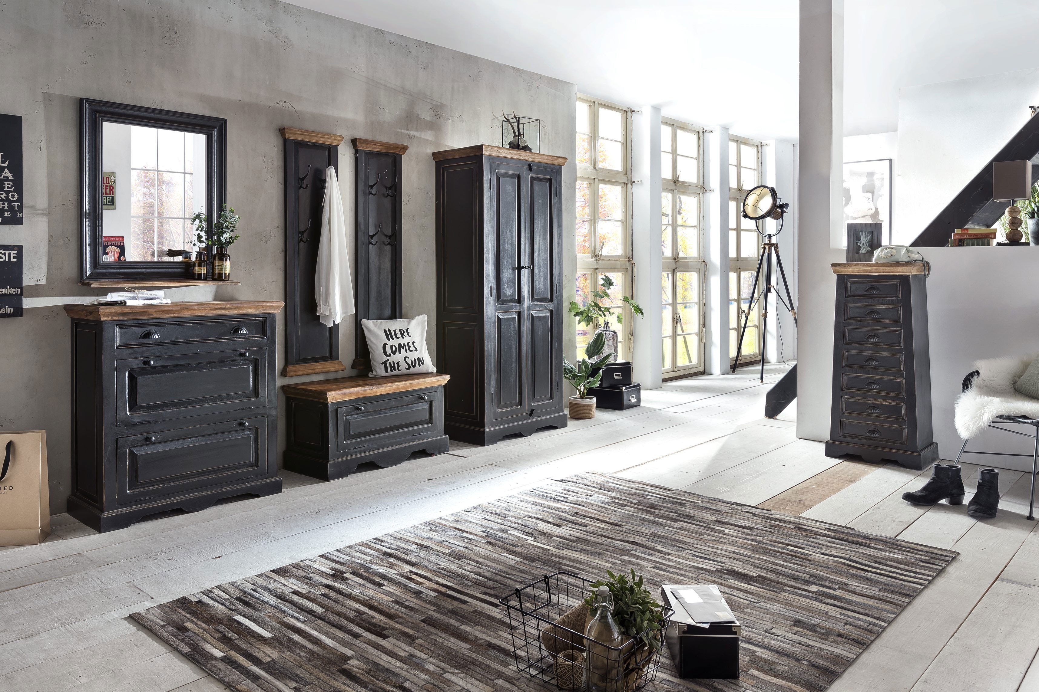 SIT Möbel Garderobe Corsica schwarz | Möbel Letz - Ihr Online-Shop
