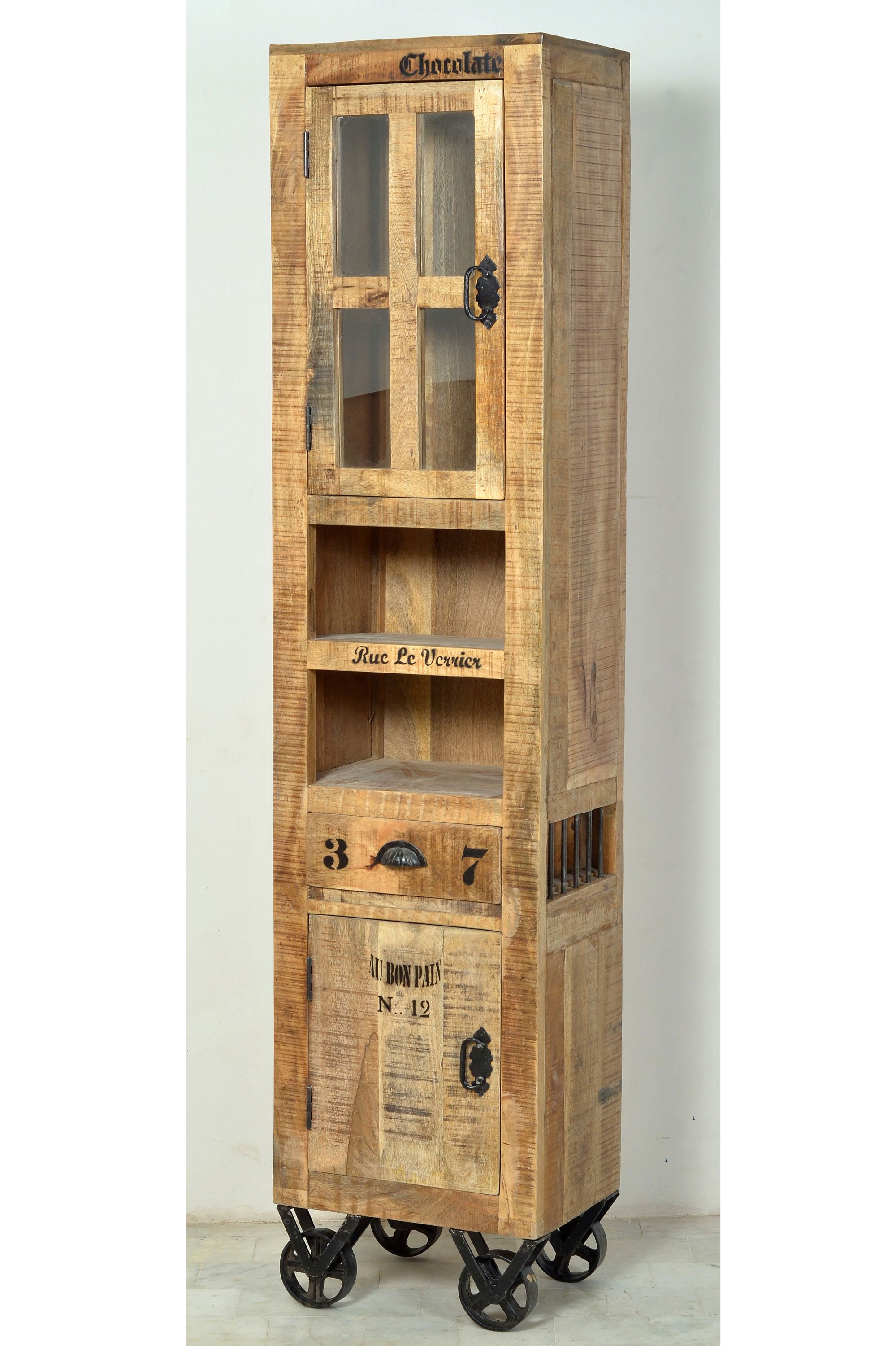 Hochschrank Möbel Mangoholz Rustic SIT - Ihr Letz | Online-Shop Möbel lackiertes