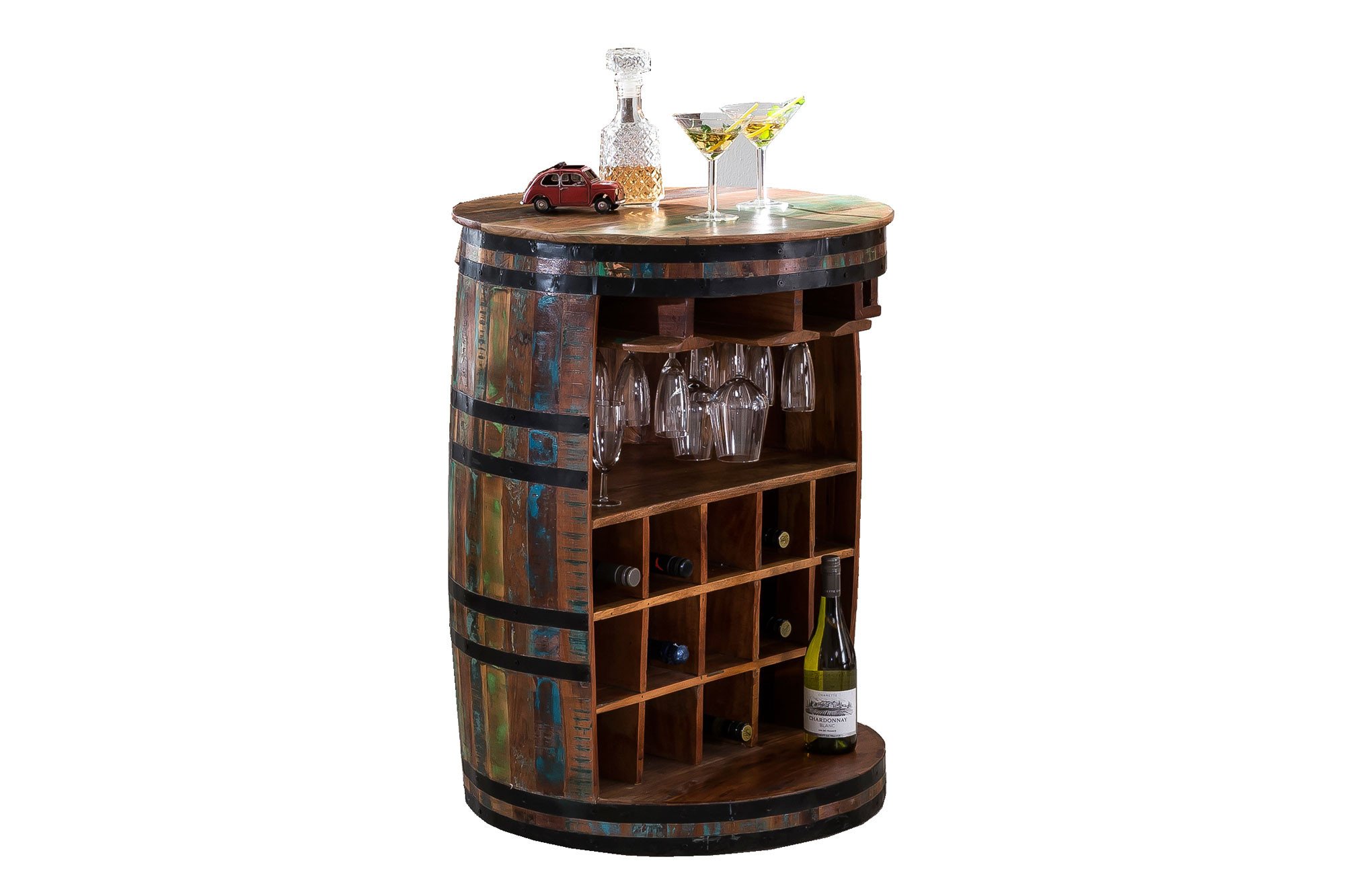 SIT Möbel Barschrank Riverboat Altholz bunt lackiert | Möbel Letz - Ihr