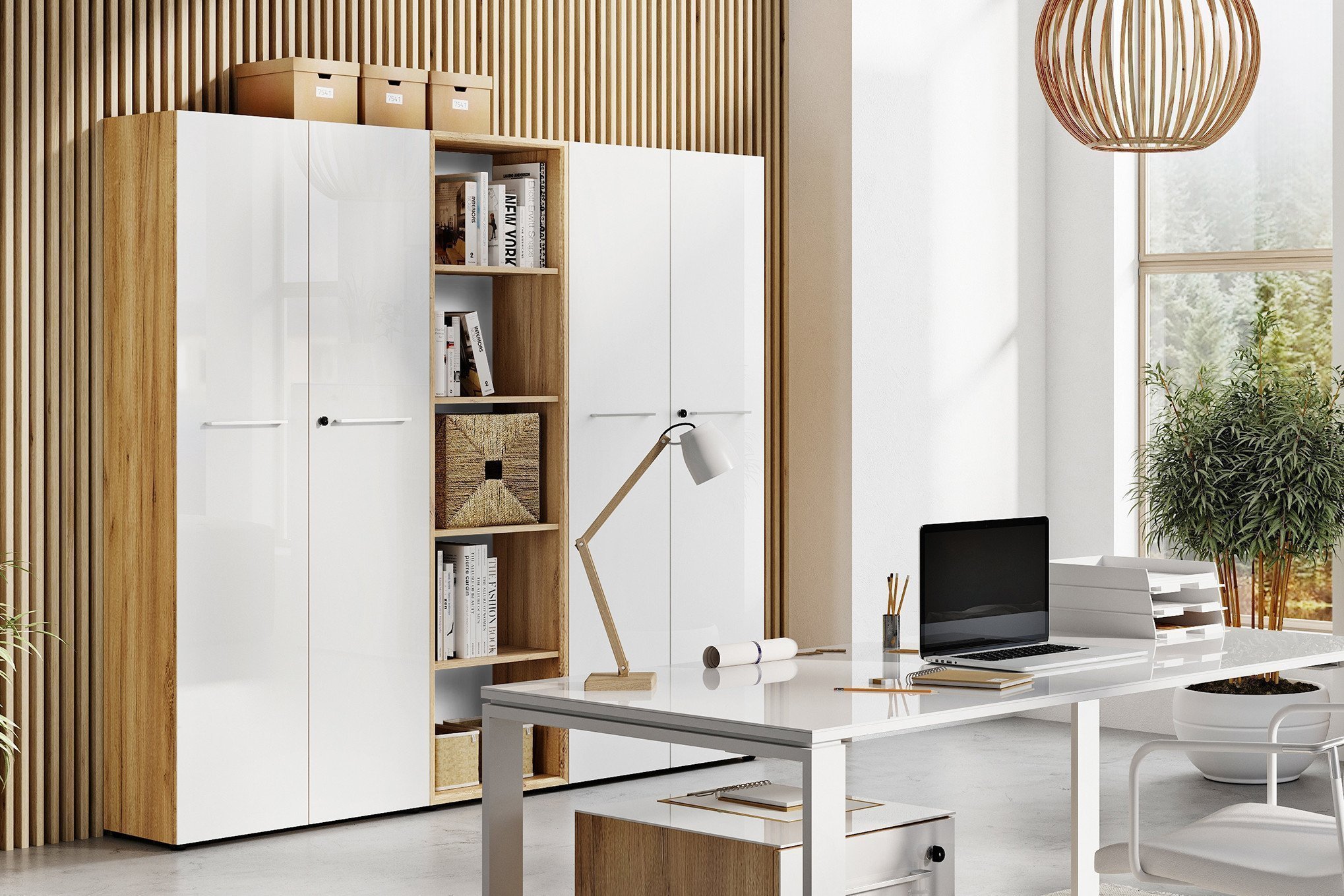 Germania Monteria Büromöbel Eiche-Weißglas Letz Ihr | Online-Shop - Möbel
